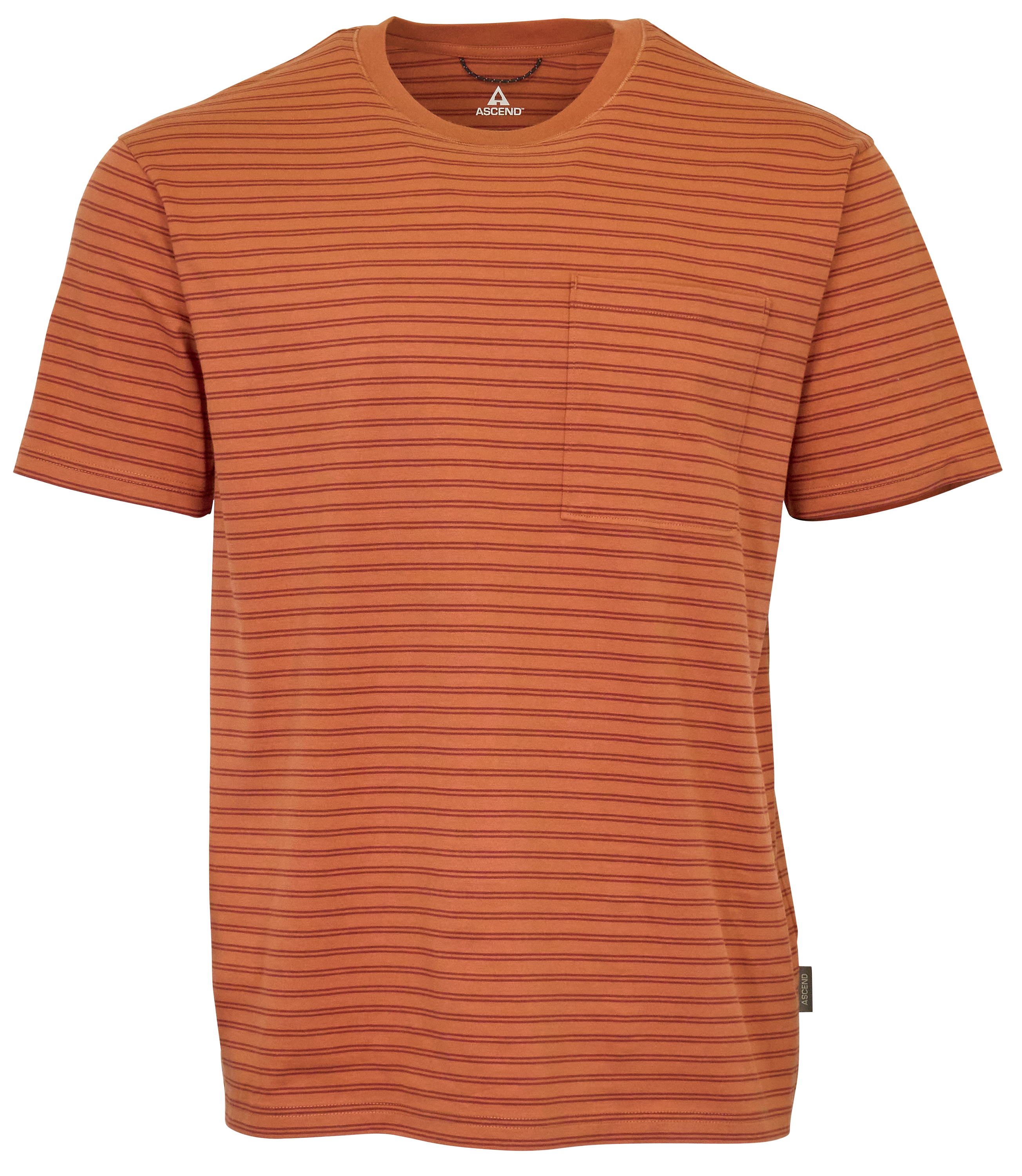 Image of Ascend Everyday Campside Short-Sleeve Pocket T-Shirt - Auburn Stripe