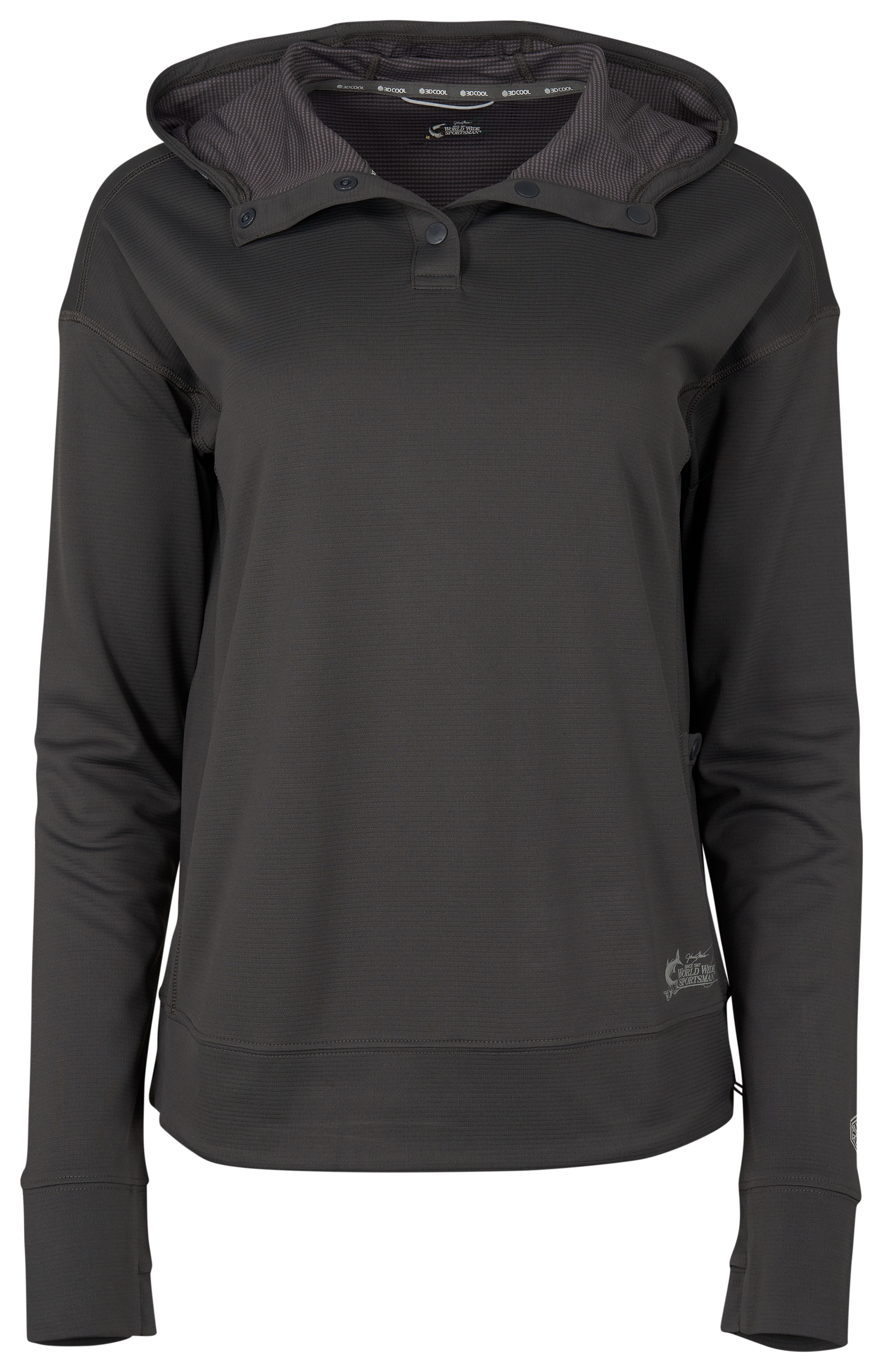 Image of World Wide Sportsman 3D Cool Tech Hoodie - Asphalt