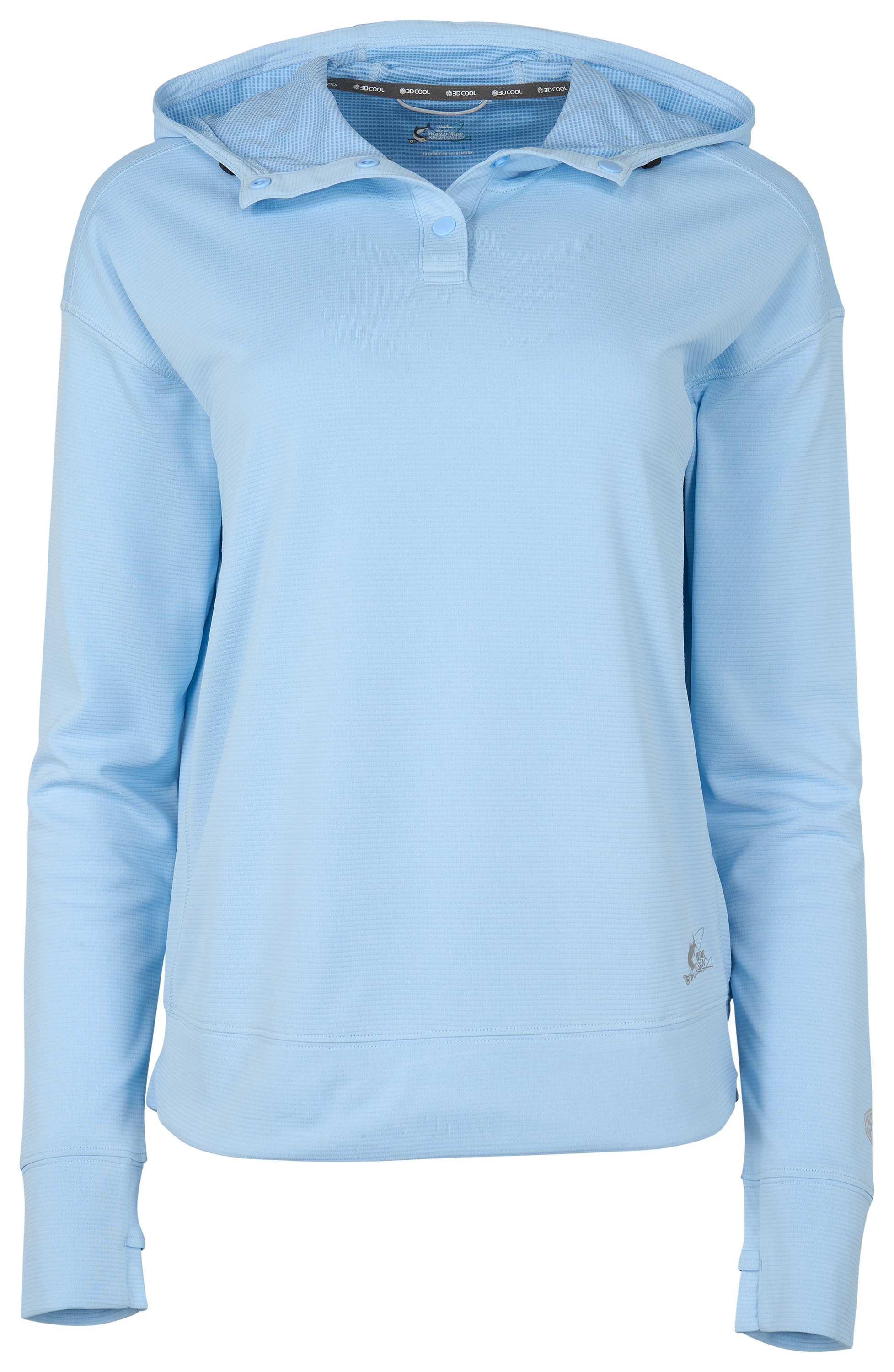 Image of World Wide Sportsman 3D Cool Tech Hoodie - Blue Bell - S