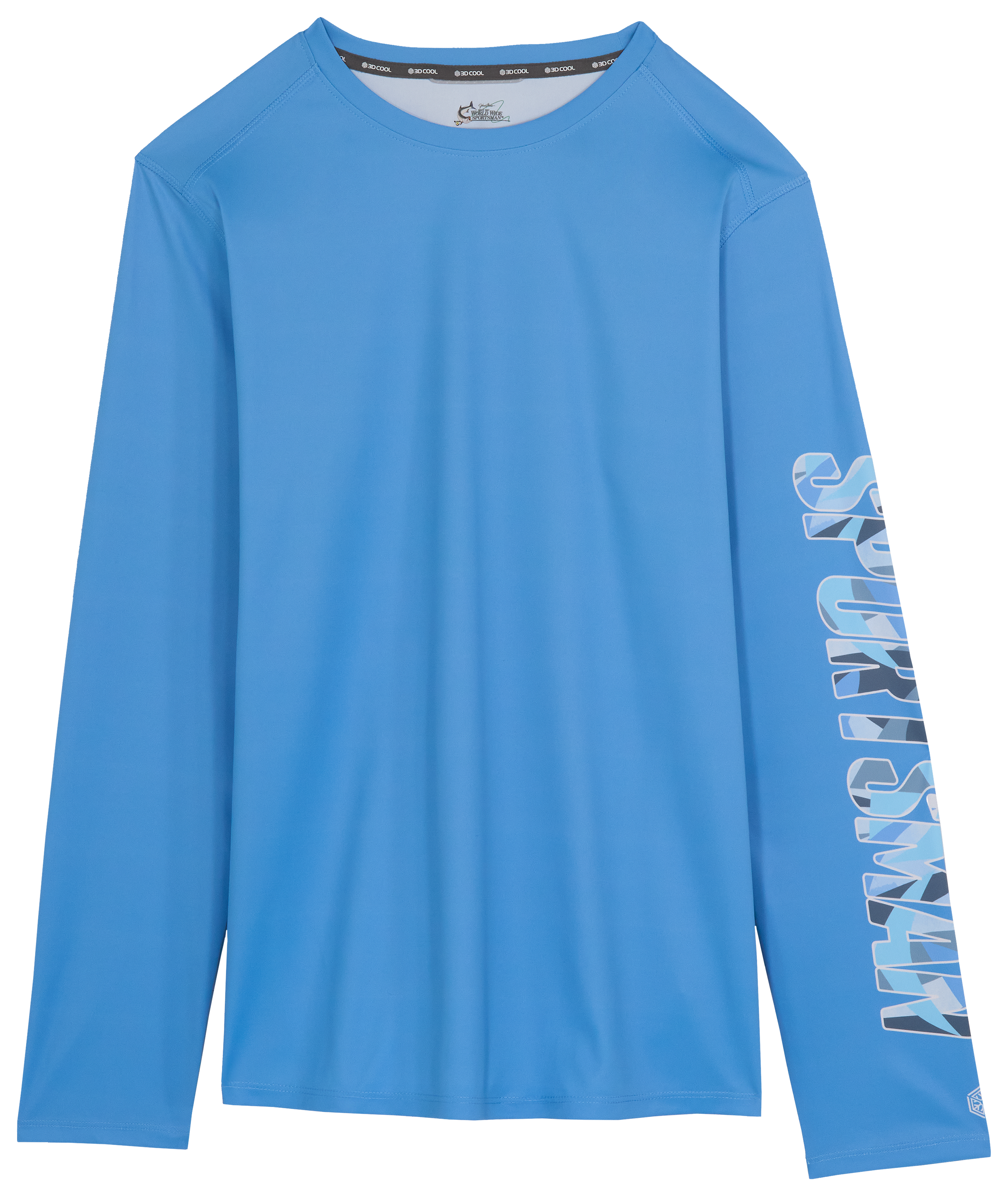 Image of World Wide Sportsman 3D Cool Angler Long-Sleeve Crew - Azure Blue