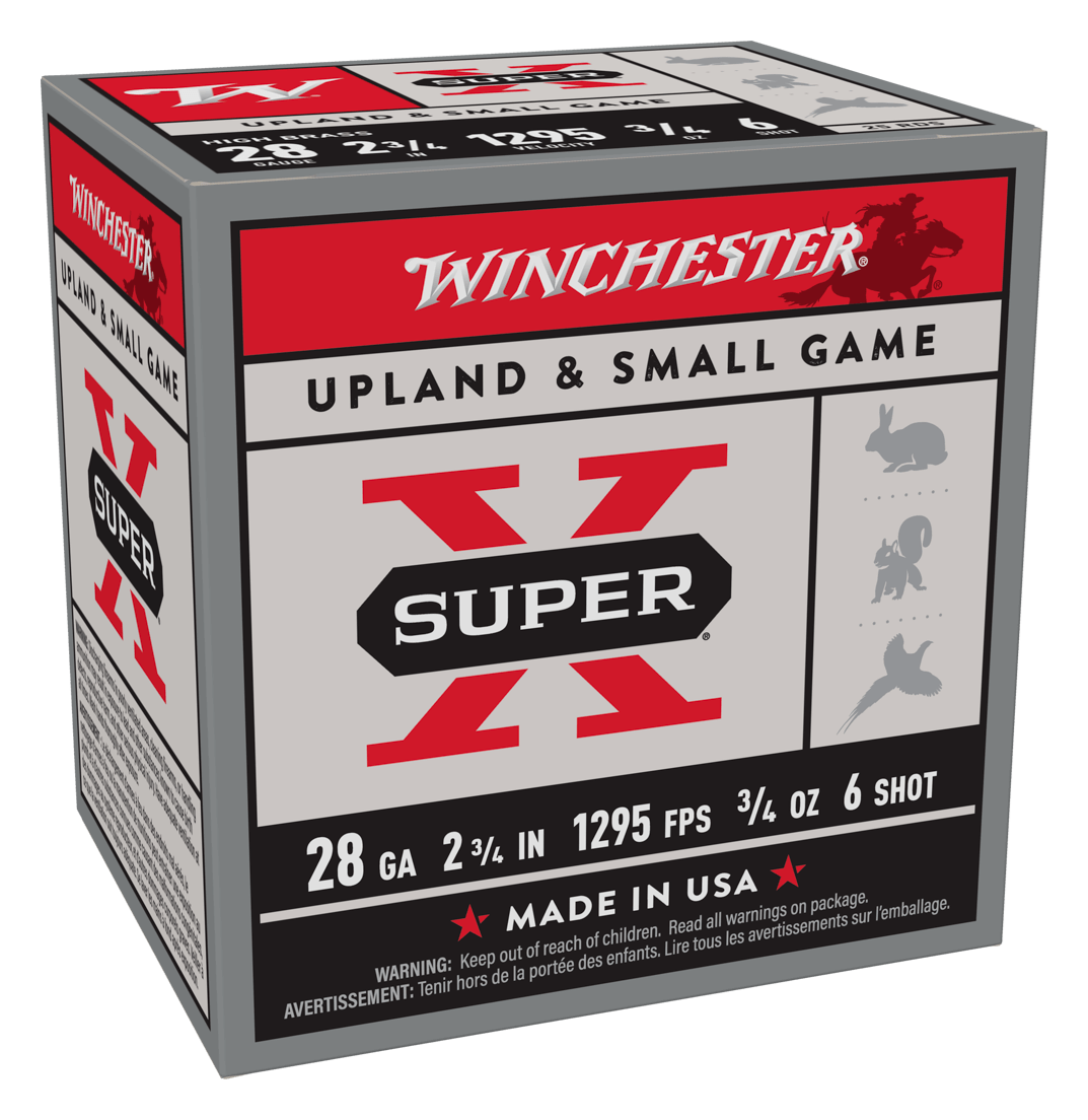 Winchester Super-X 28-Ga. 2-3/4″ 3/4 oz. Shotshells - #6 - 250 Rounds - Winchester