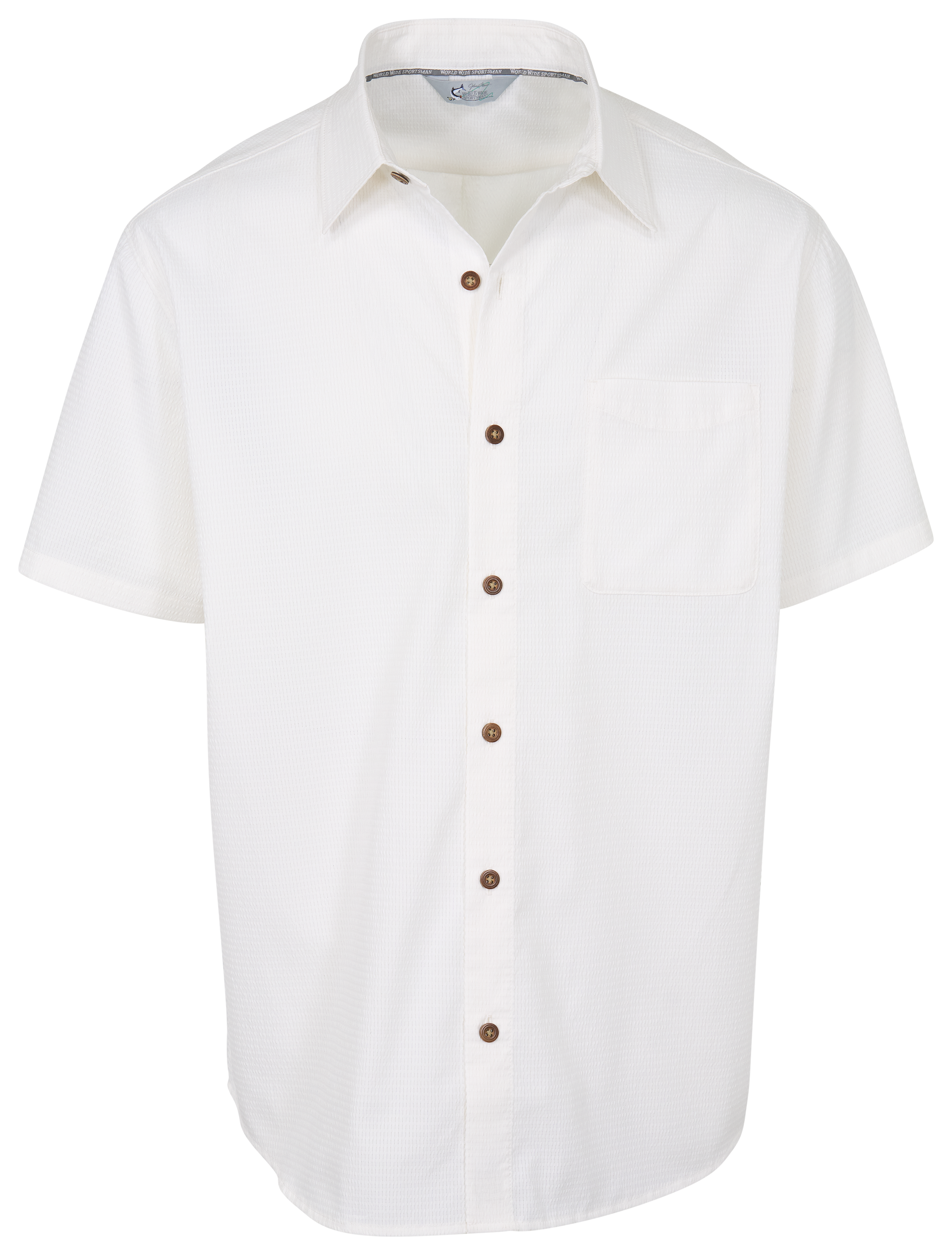 Image of World Wide Sportsman Palm Cove Button-Up Short-Sleeve Shirt - Bright White