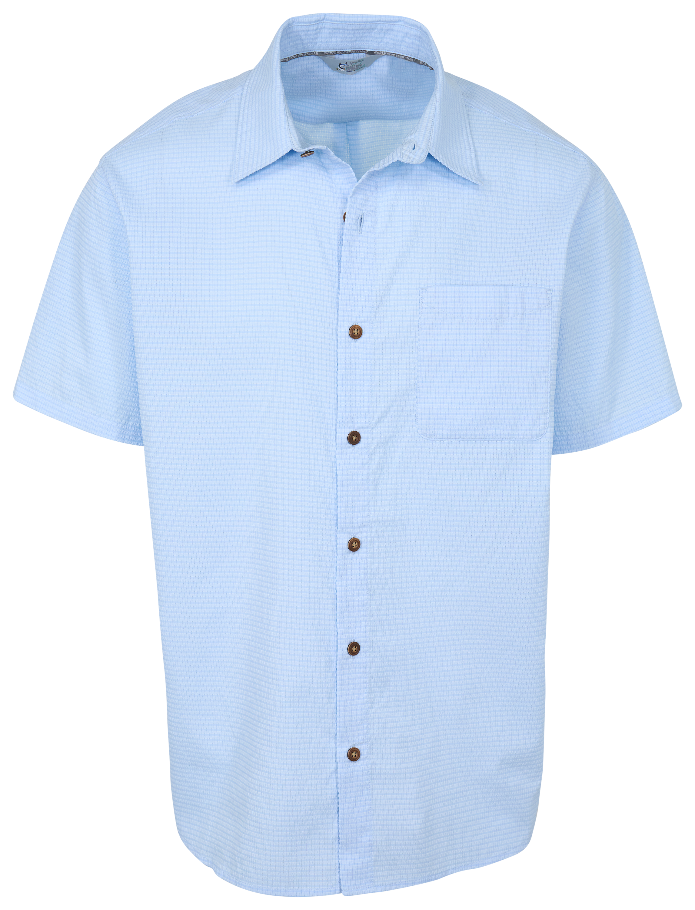 Image of World Wide Sportsman Palm Cove Button-Up Short-Sleeve Shirt - Sea Blue