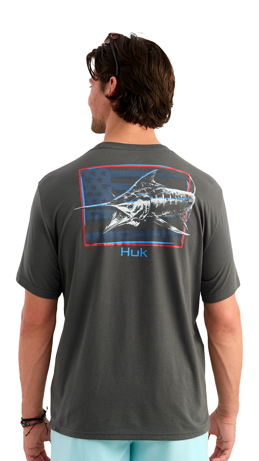Image of Huk Americana Sailfish Graphic Short-Sleeve T-Shirt - Dark Shadow