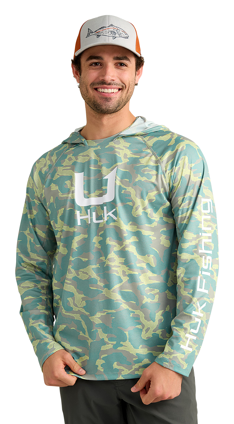 Image of Huk Icon Printed Hoodie - Seagrass