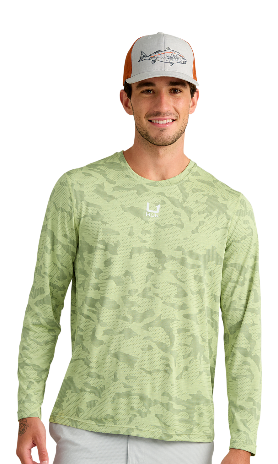 Image of Huk A1A Pro Long-Sleeve Crew - Vintage Chartreuse