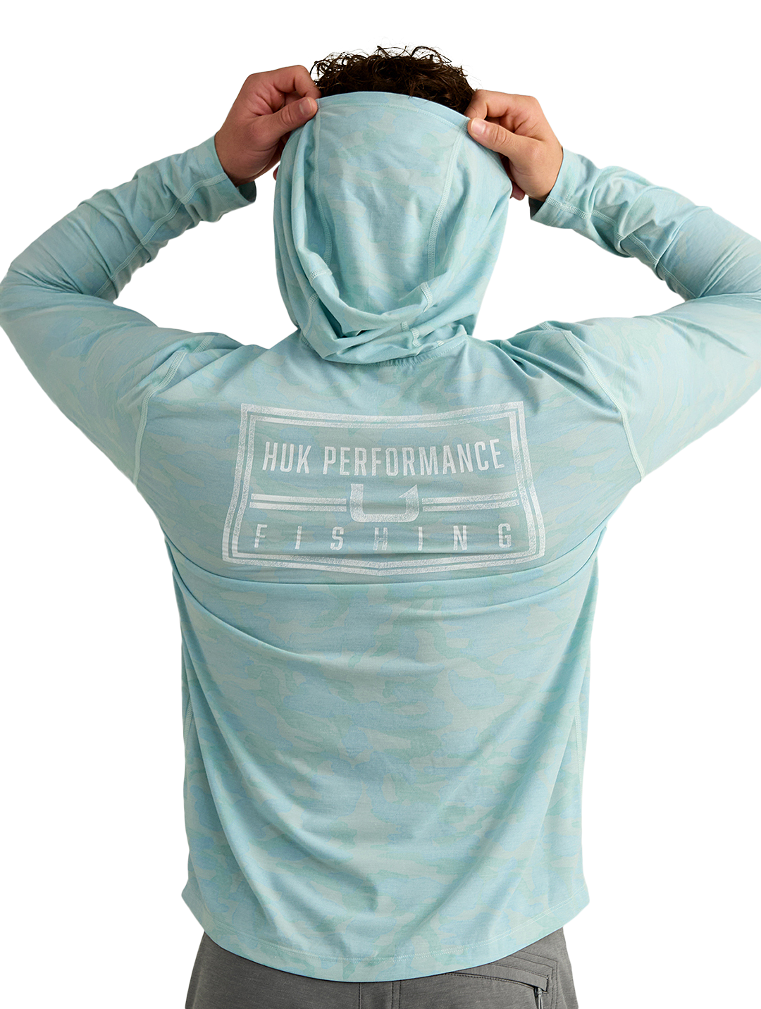 Image of Huk Drift Printed Hoodie - Heron Blue