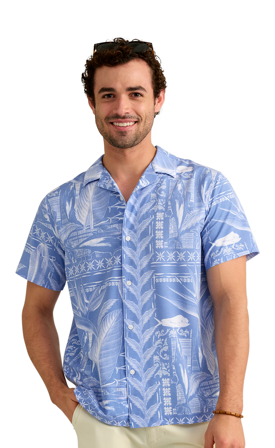 Image of Huk Camp Short-Sleeve Button-Up Shirt - Shipyard - 3XL