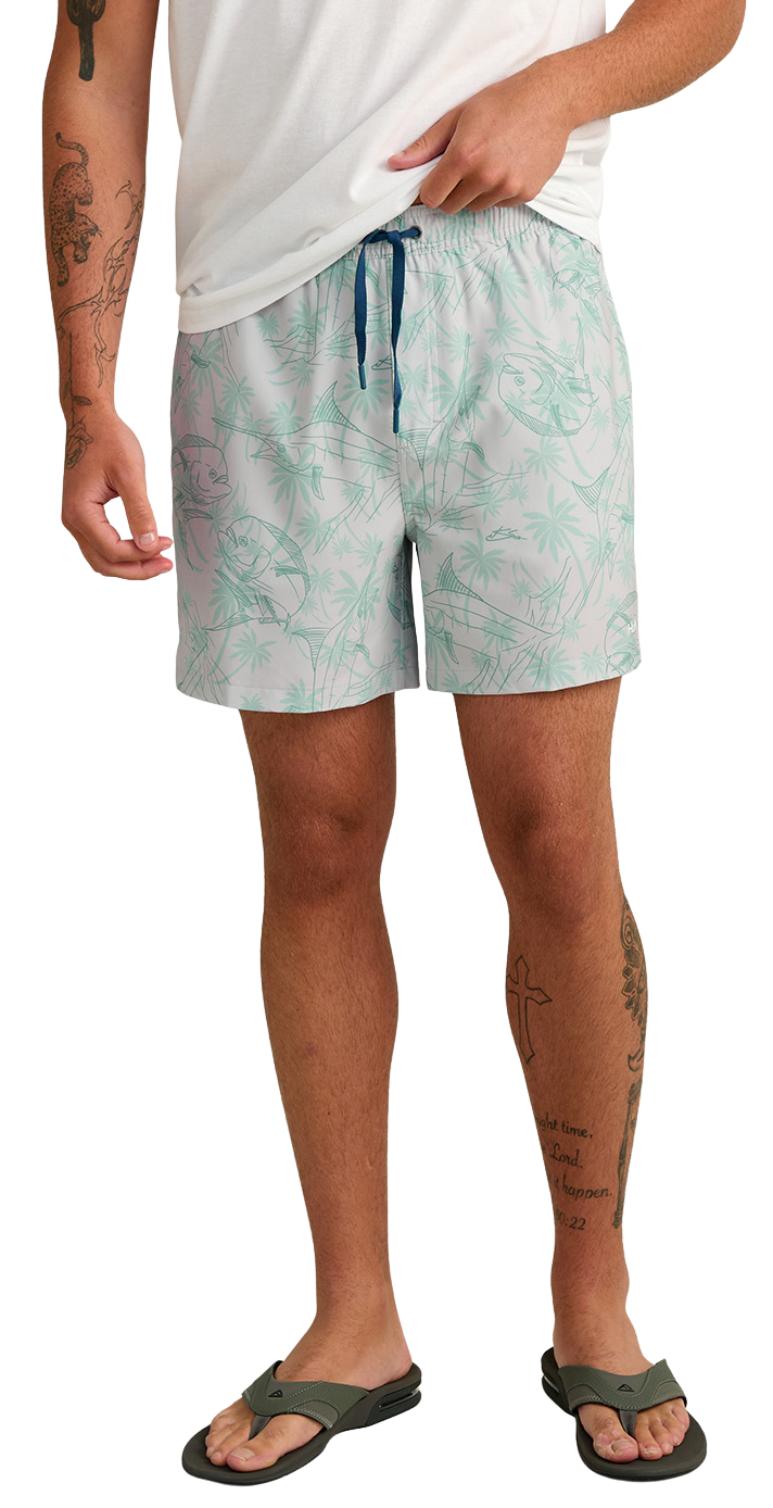 Image of Huk Pursuit KC Printed Volley Shorts - Seagull