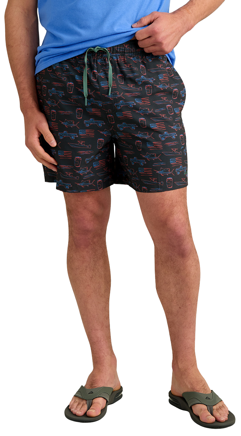 Image of Huk Pursuit KC Printed Volley Shorts - Sea Storm