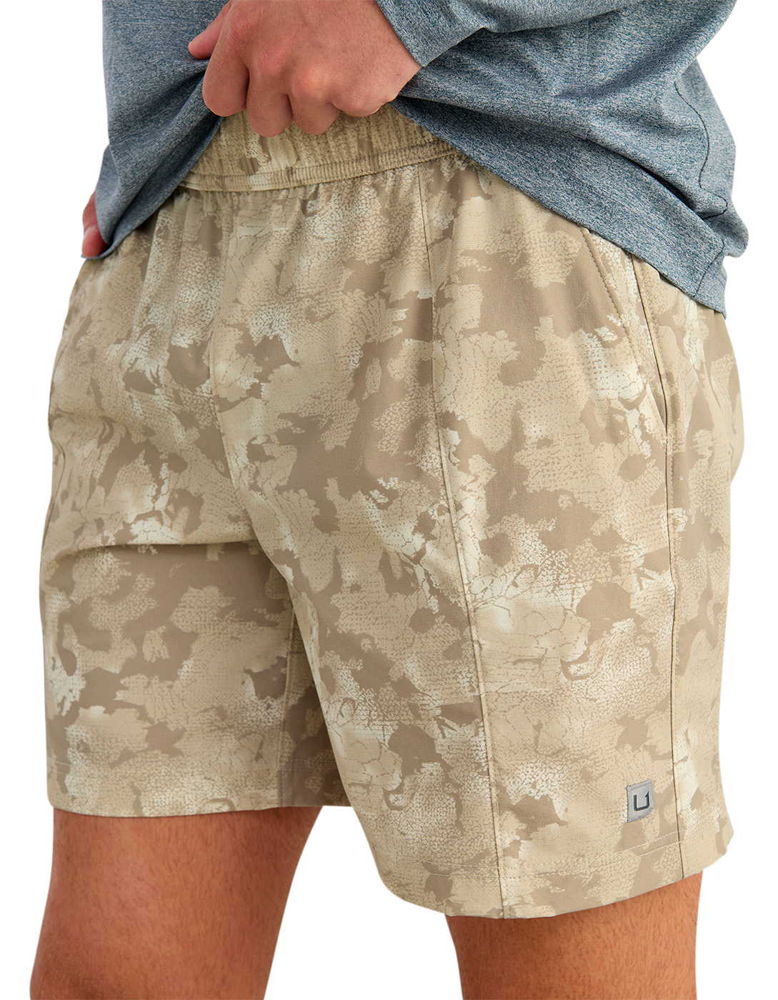 Image of Huk Airweight KC Printed Shorts - River Rock Estuary Camo