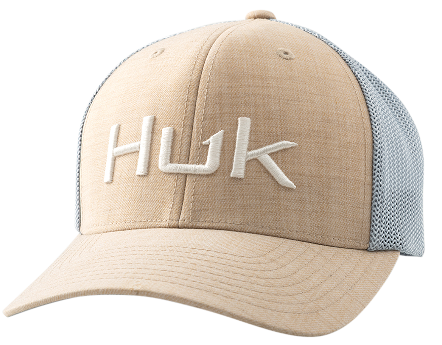 Image of Huk Embroidered Heather 110 Trucker Cap - Starfish