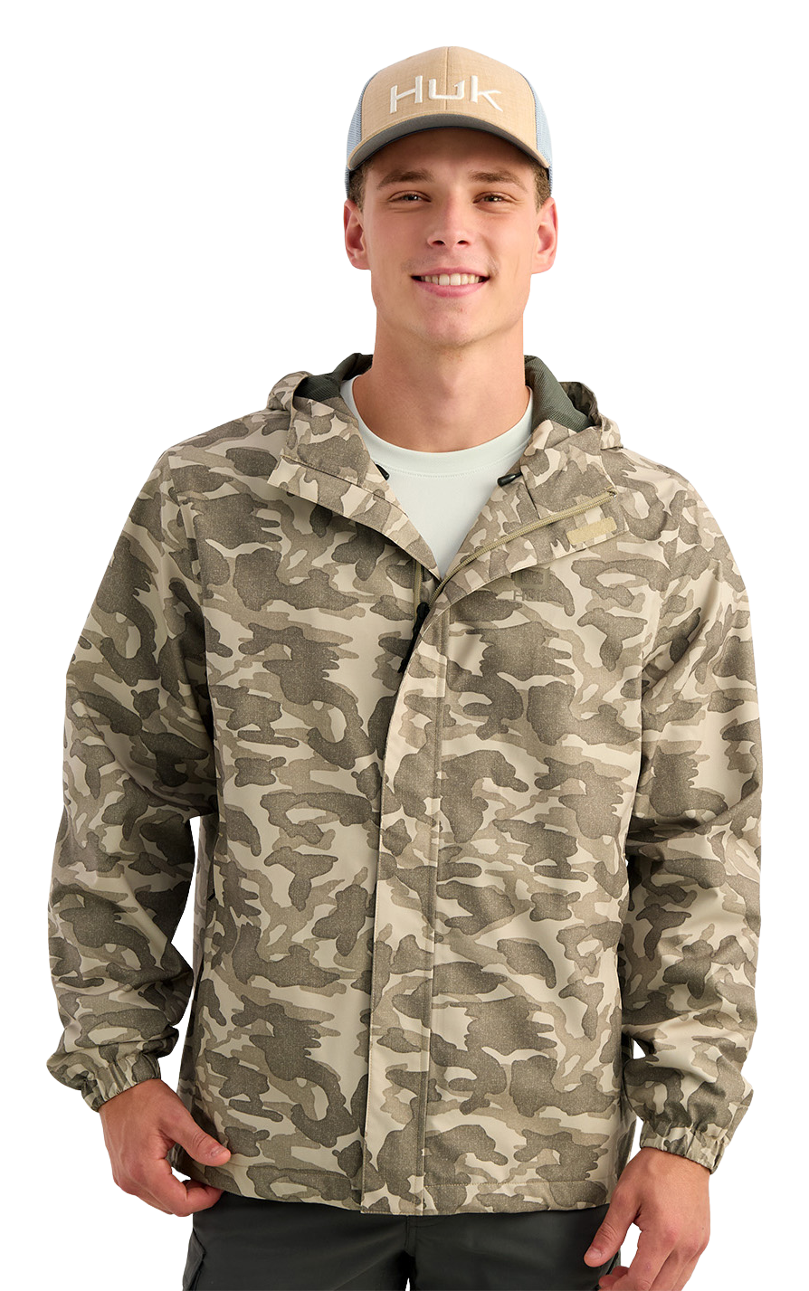 Image of Huk Printed Storm Jacket - Mud Minnow - XL