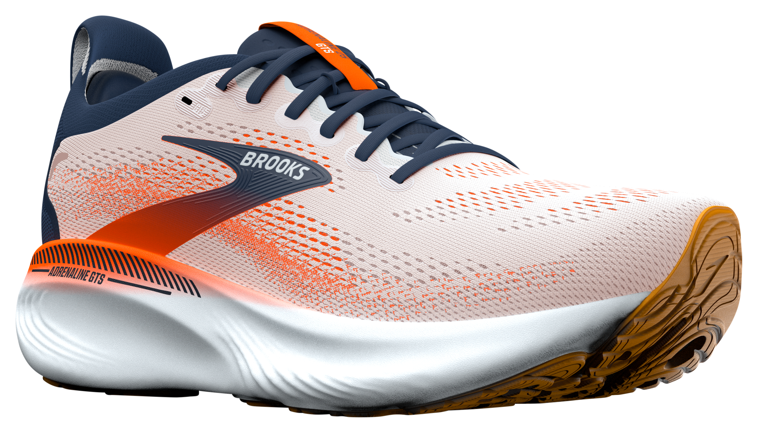 Image of Brooks Adrenaline GTS 25 Running Shoes for Men - White/Spellbound/Orange