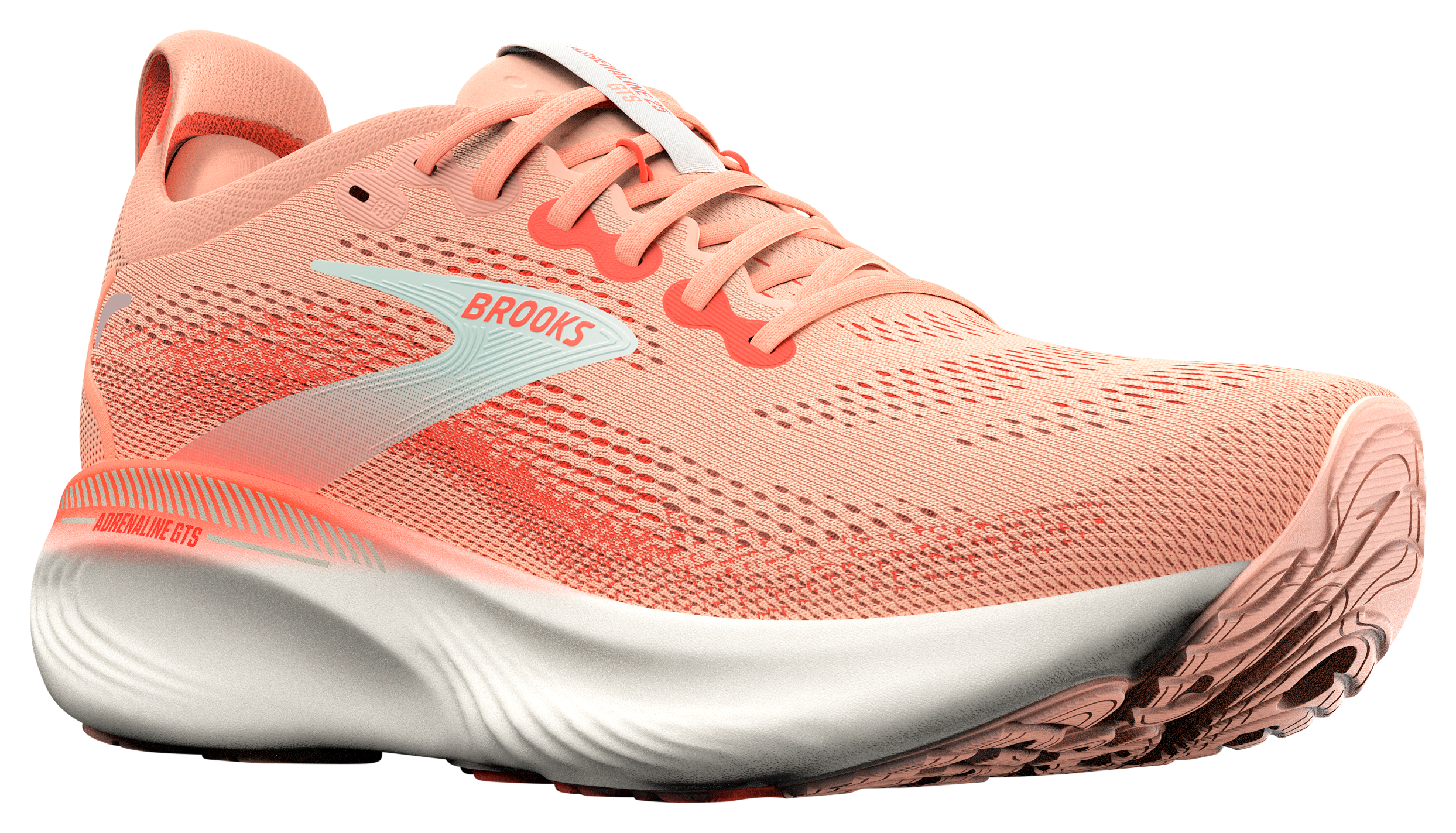 BROOKS Adrenaline GTS 25 Women Color: Peach Echo/Coconut; Size: 10.0; Dimension: B (1204431B855.100)