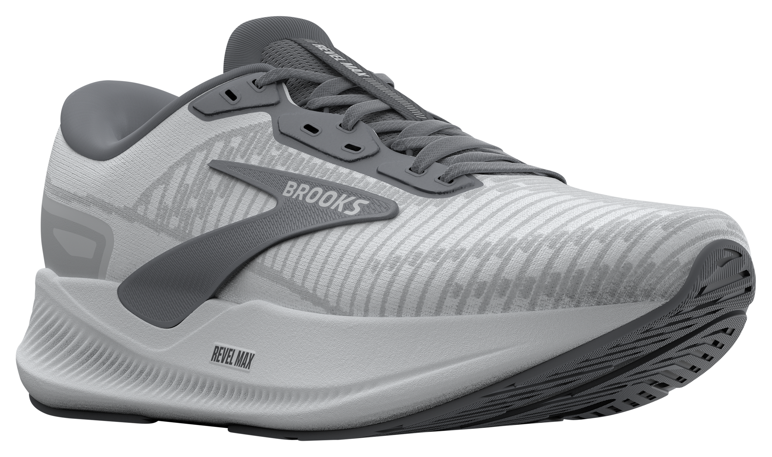 Image of Brooks Revel Max Running Shoes for Men - Oyster Mushroom/Poppy Seed