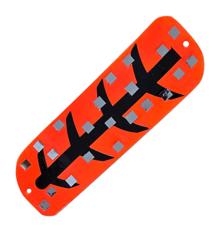 Image of "Moonshine Mirrored Flasher - Mango Black Bones - 5.5"""