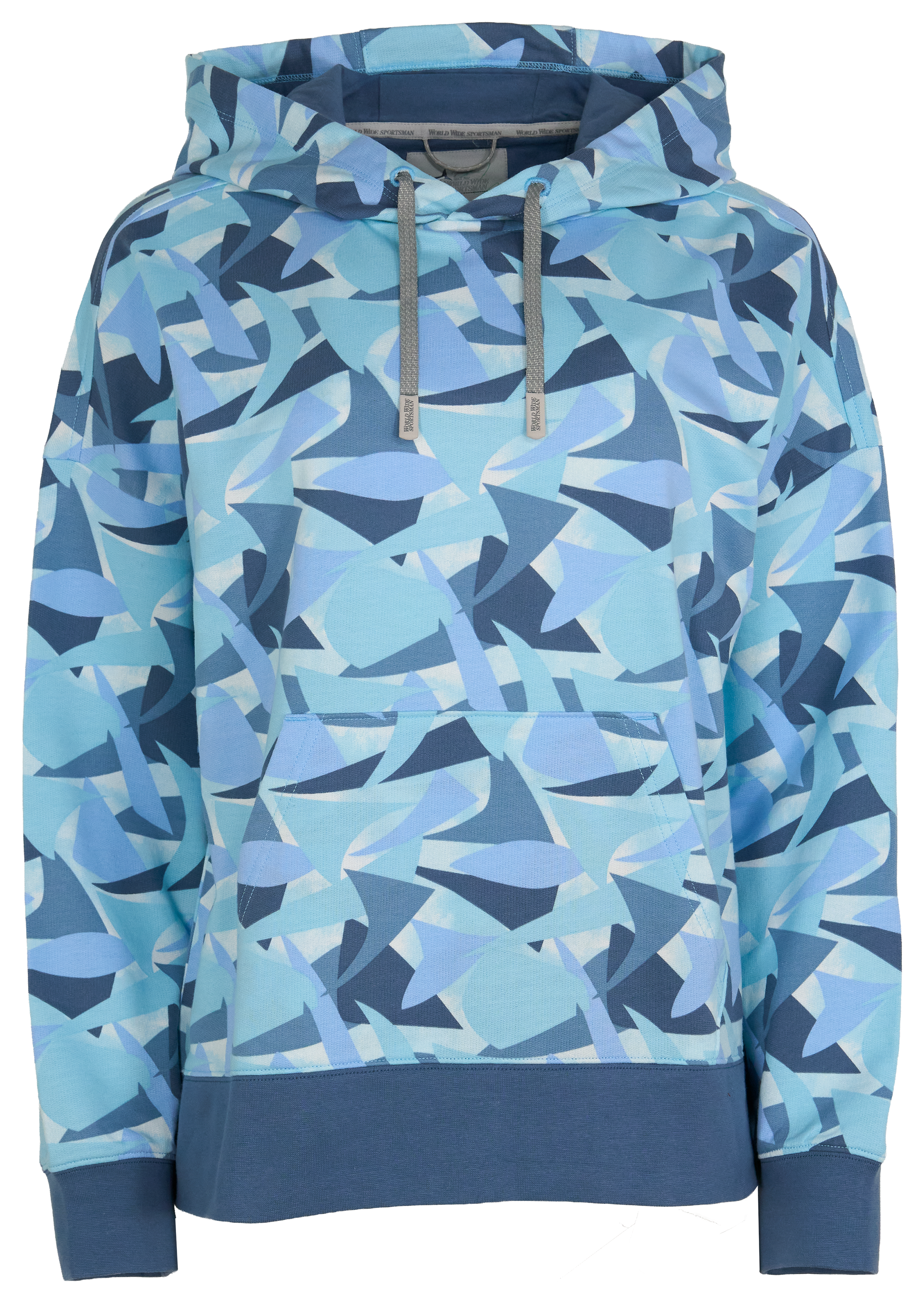 Image of World Wide Sportsman French Terry All-Over Print Hoodie - Floaty Blue Print - 2XL