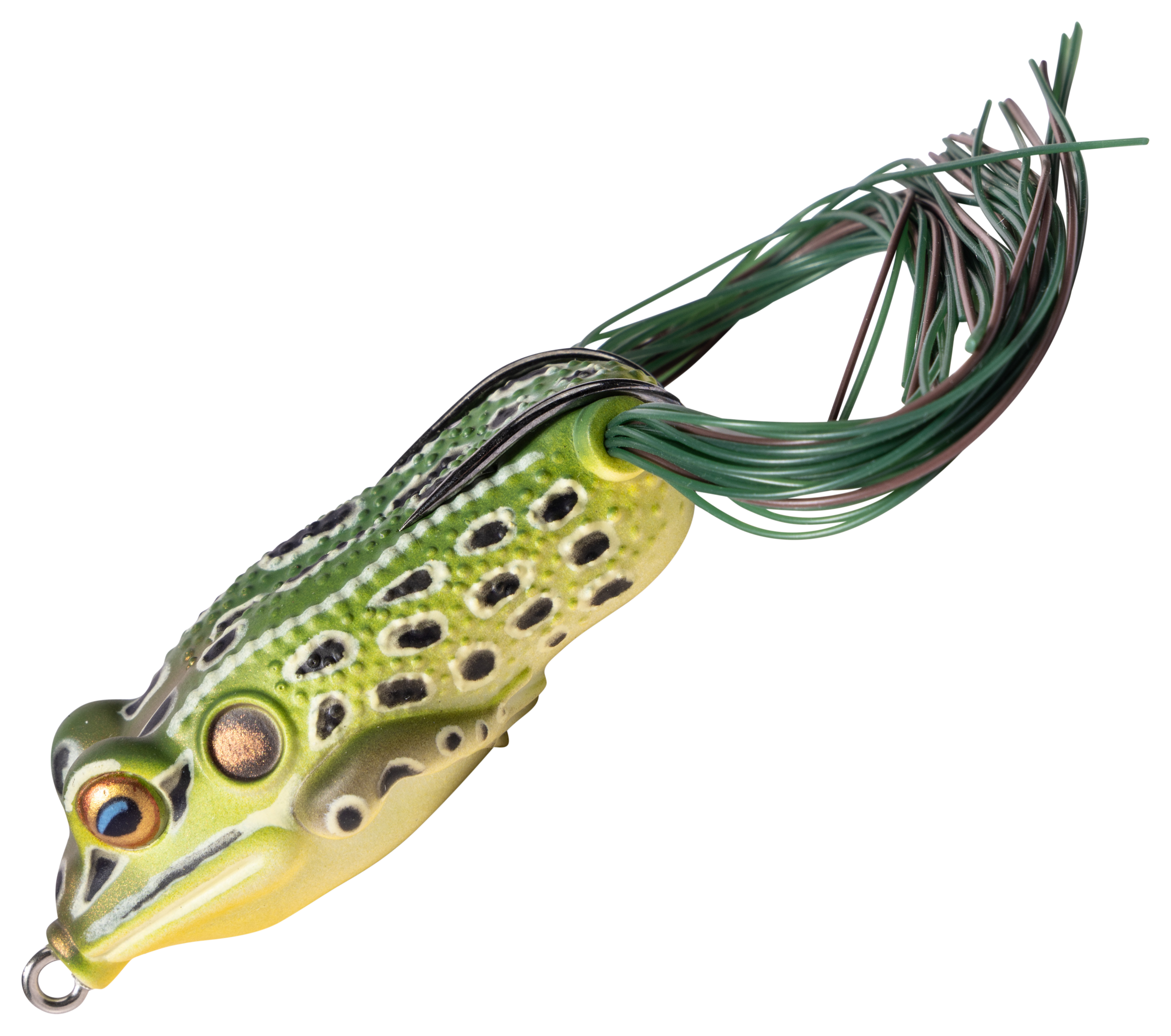 Image of "LIVETARGET Hollow-Body Frog - Emerald/Brown - 1-3/4"""