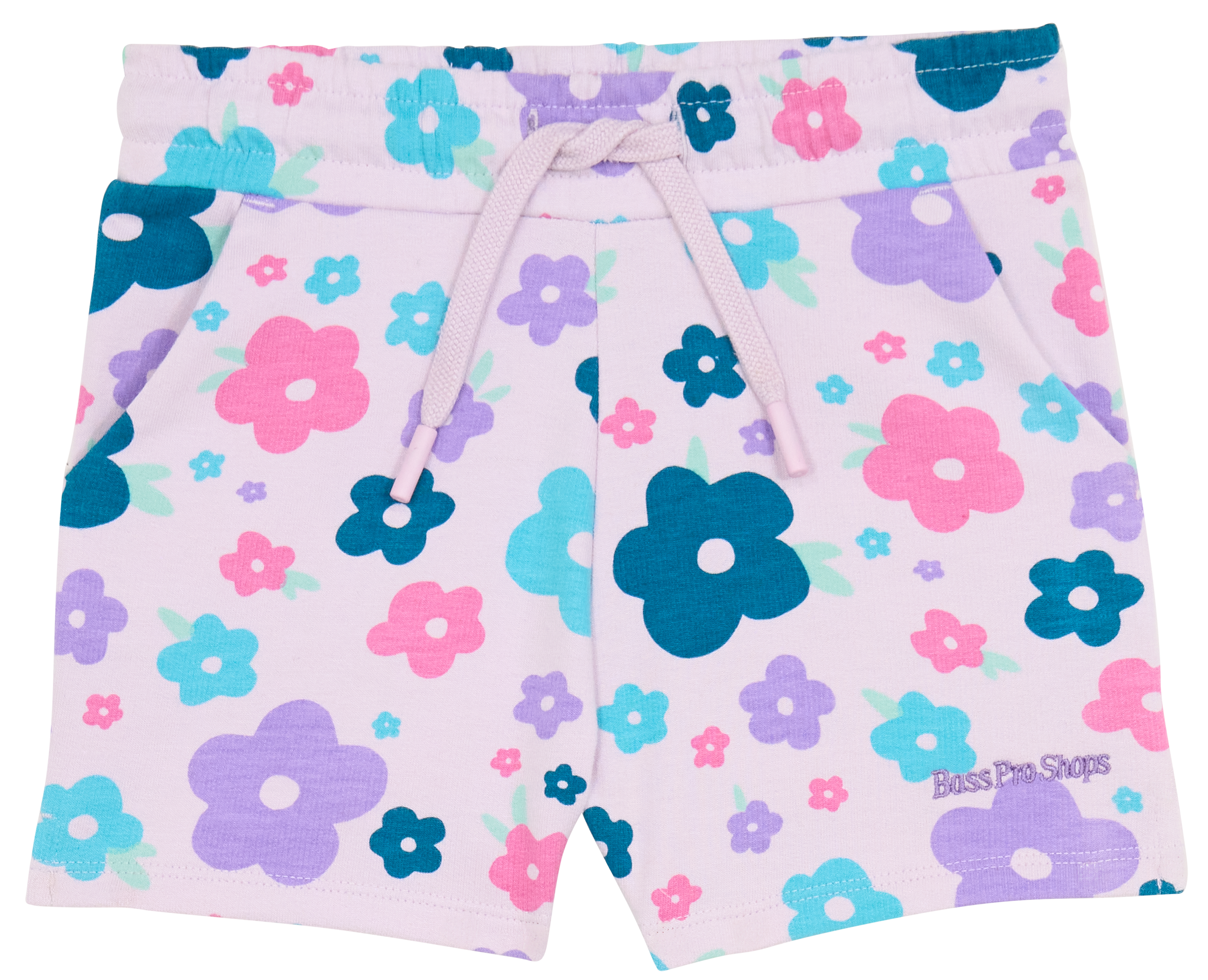Image of Bass Pro Shops Logo Shorts for Toddler Girls - Lavender Floral