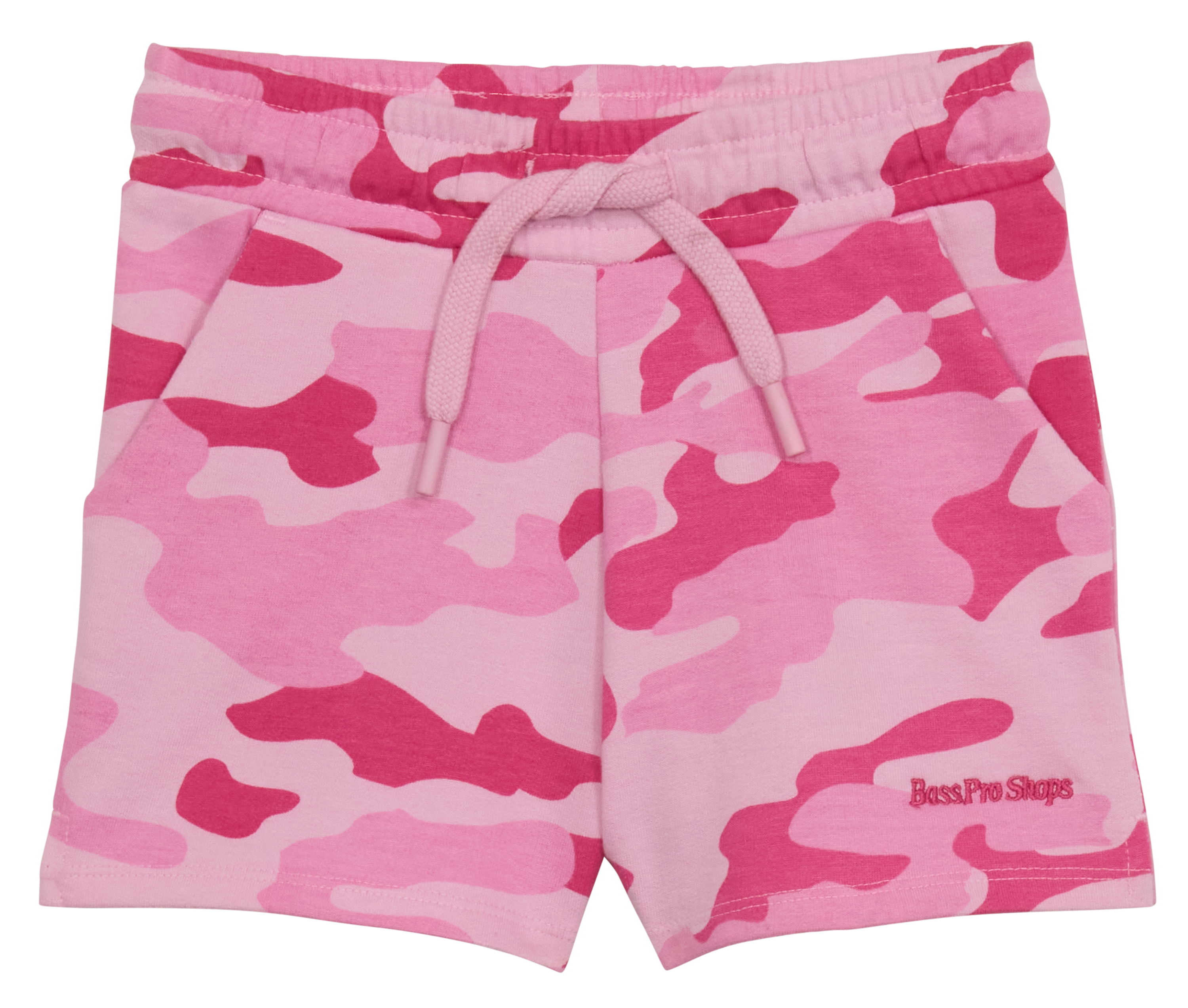 Image of Bass Pro Shops Logo Shorts for Toddler Girls - Pink Camo 1