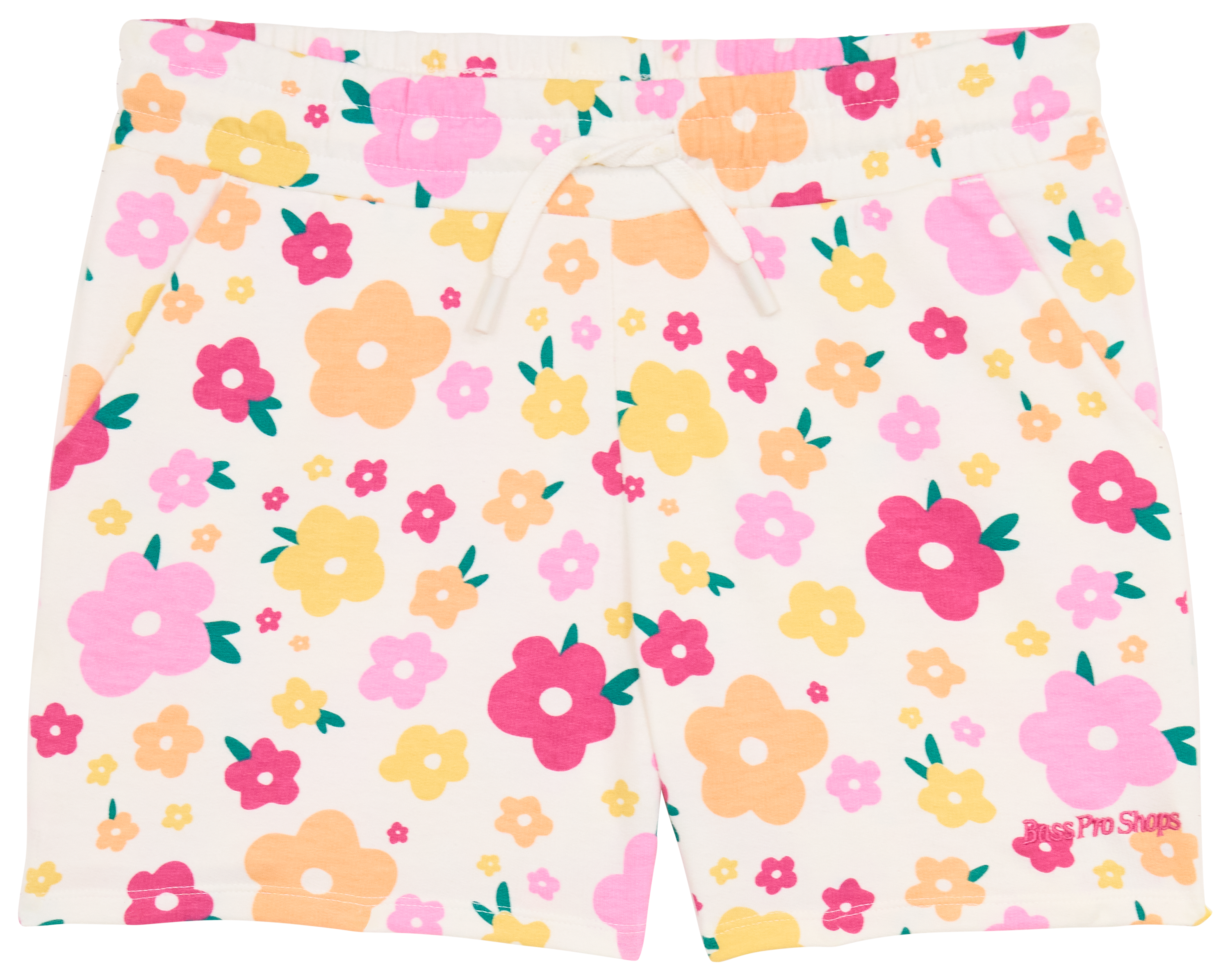 Image of Bass Pro Shops Logo Drawstring Shorts for Kids - Egret Floral