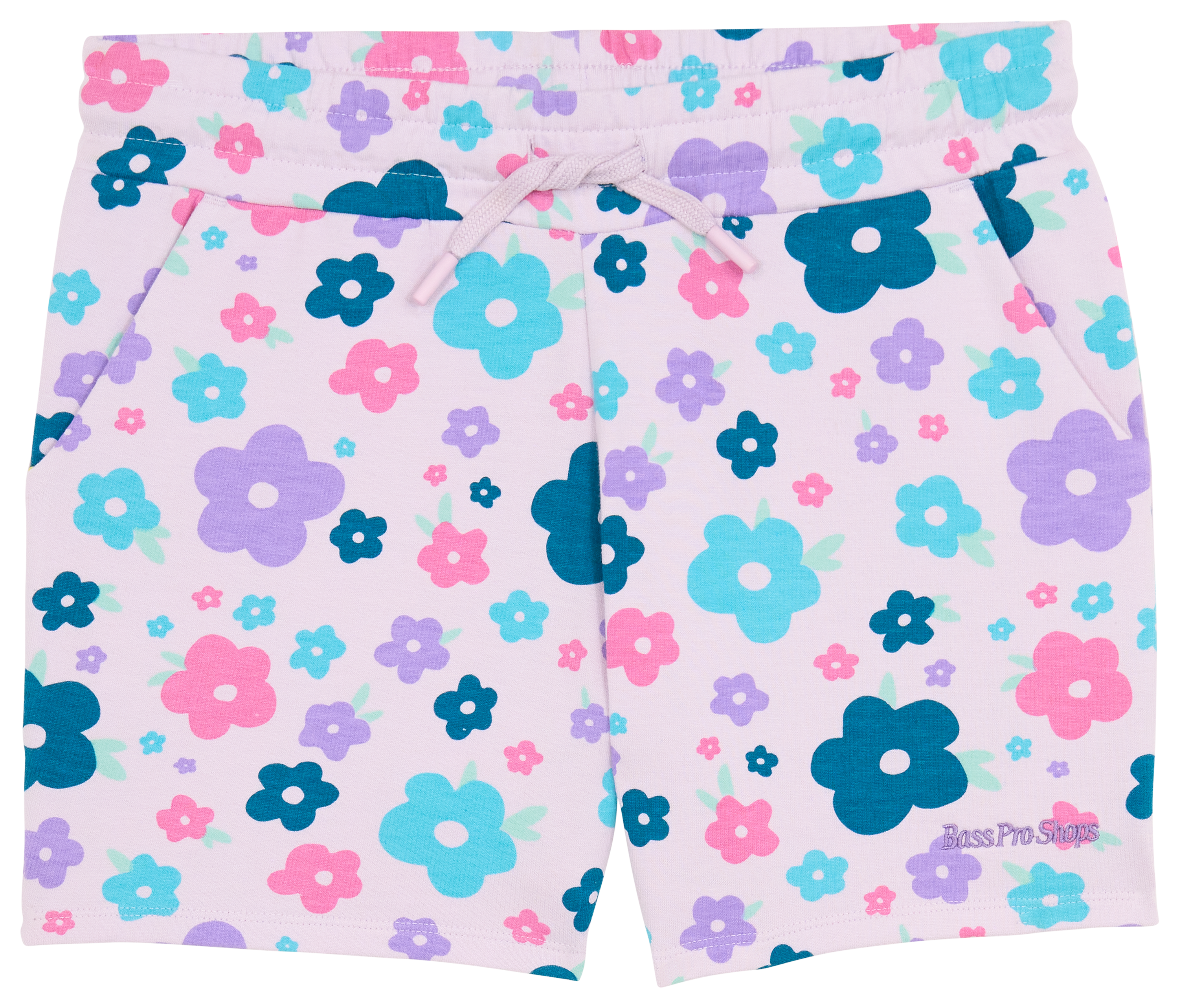 Image of Bass Pro Shops Logo Drawstring Shorts for Kids - Lavender Floral
