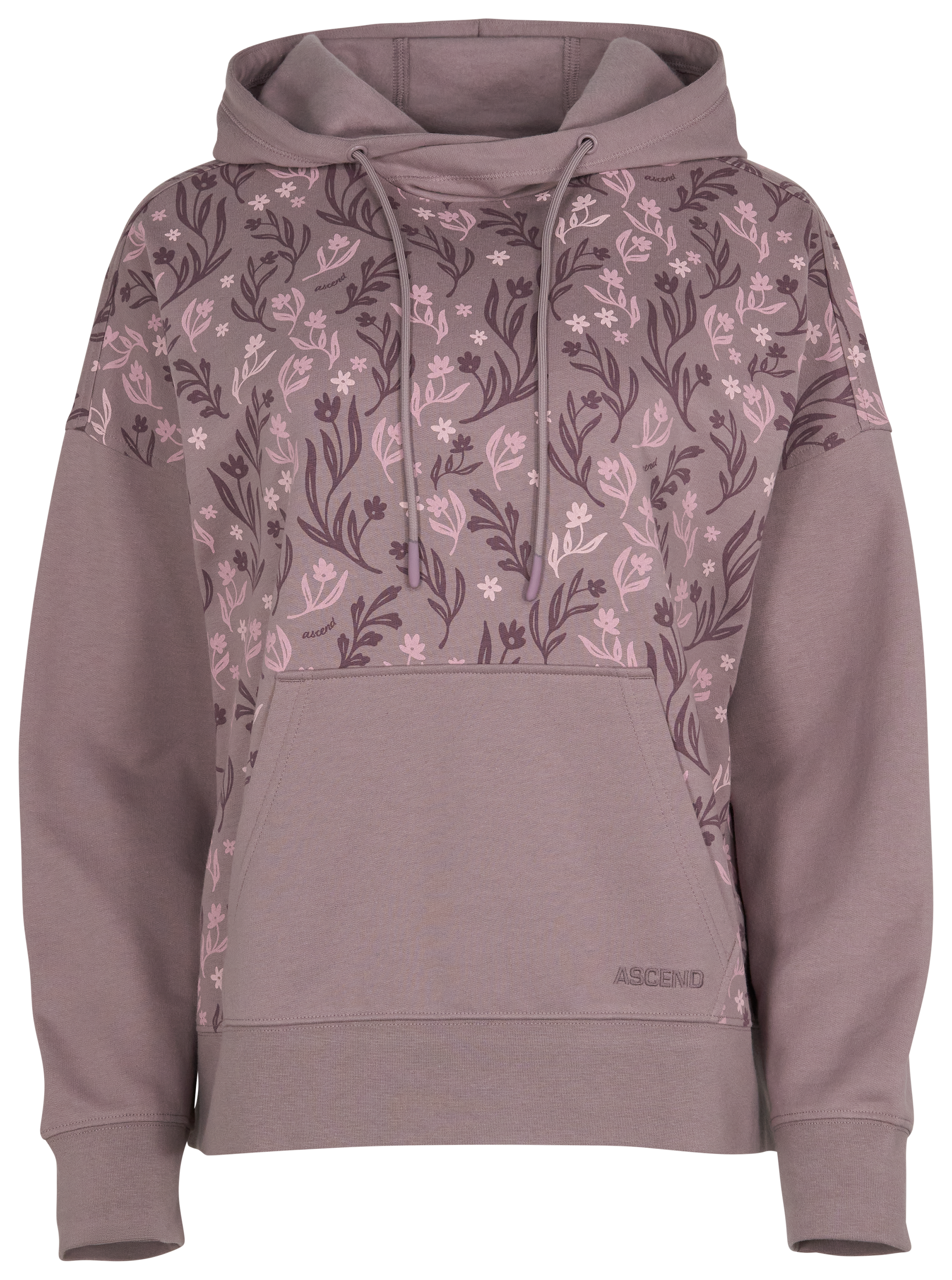 Image of Ascend To And Fro Printed Cross-Neck Hoodie - Purple Dove