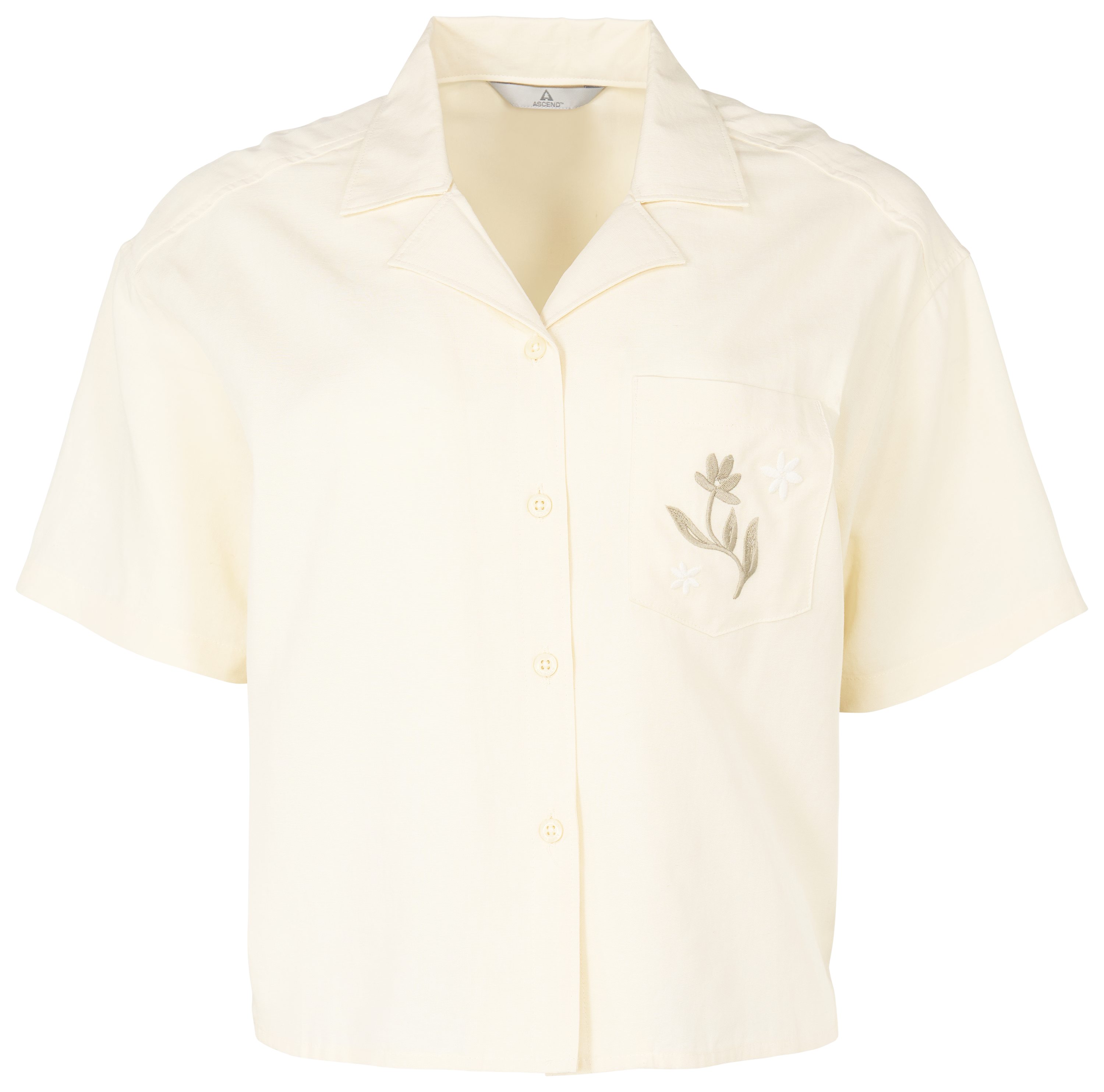 Image of Ascend Natural Crafted Woven Short-Sleeve Shirt - Bone White