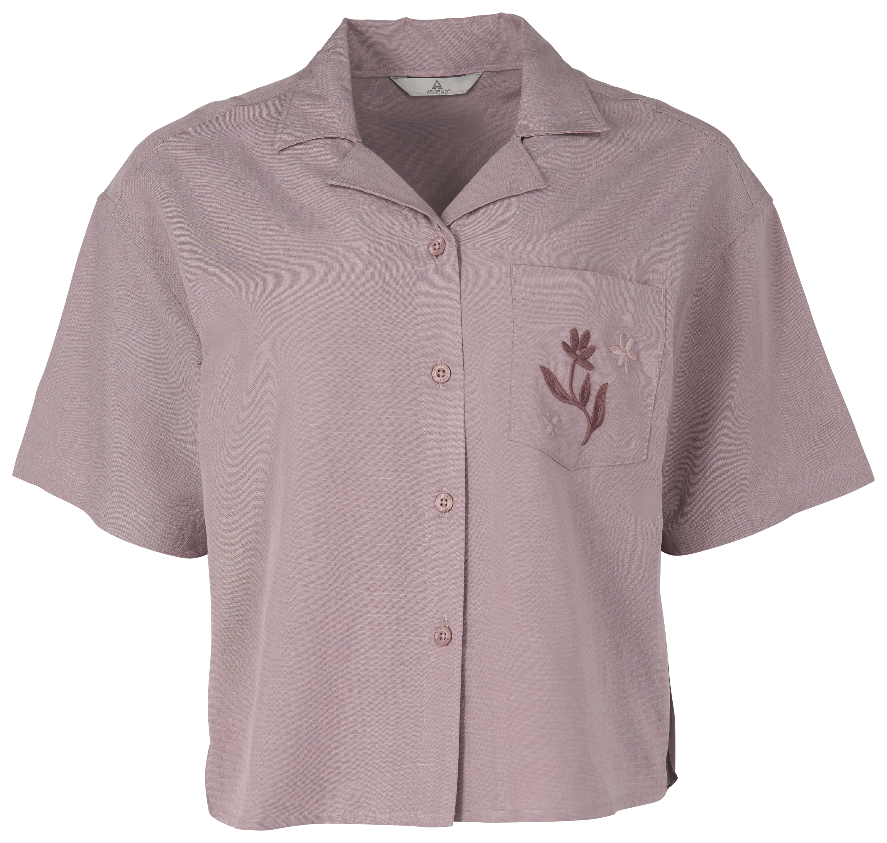 Image of Ascend Natural Crafted Woven Short-Sleeve Shirt - Purple Dove