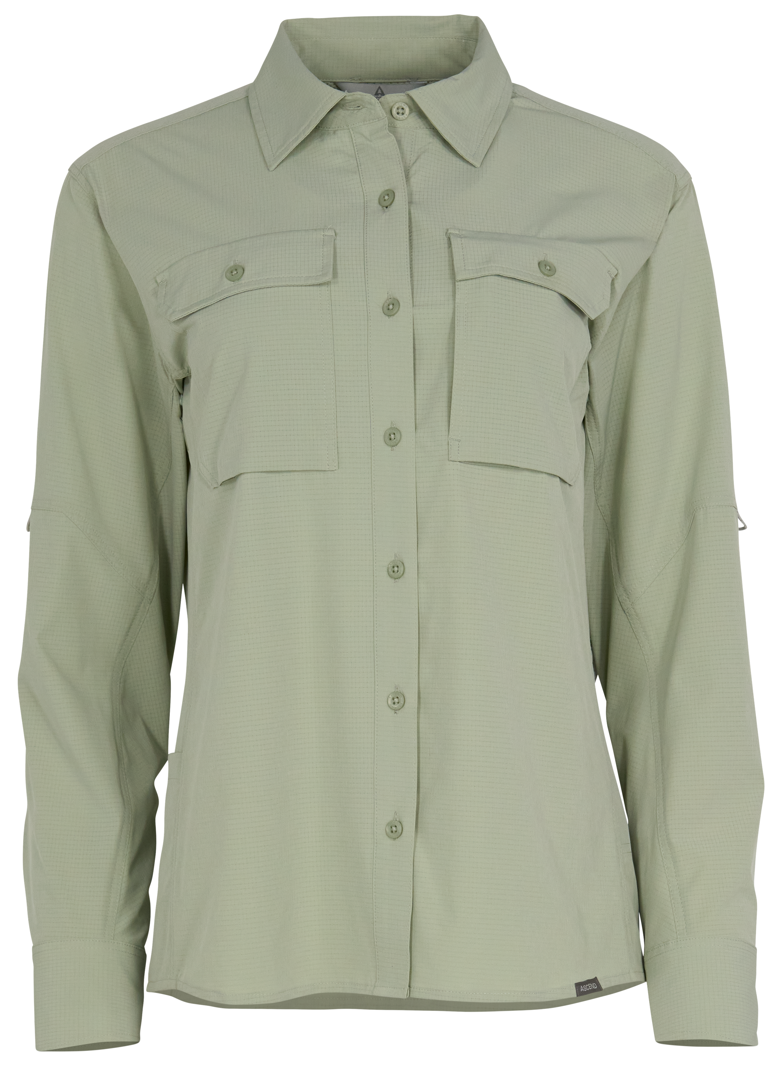 Image of Ascend Woven Button-Down Long-Sleeve Pocket Shirt - Desert Sage