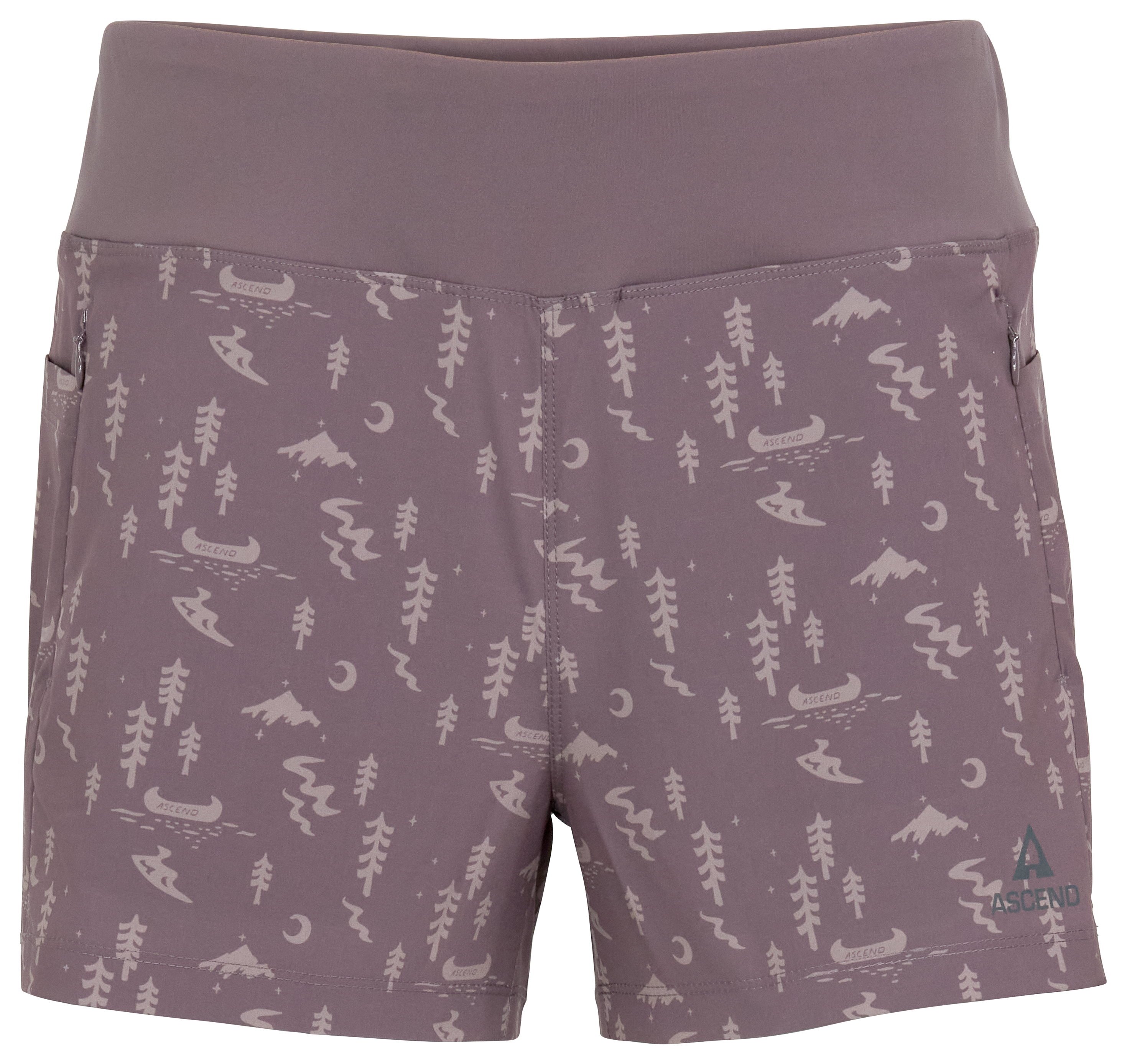 Image of Ascend Stretch Trail Shorts - Moonlight Night Canoe