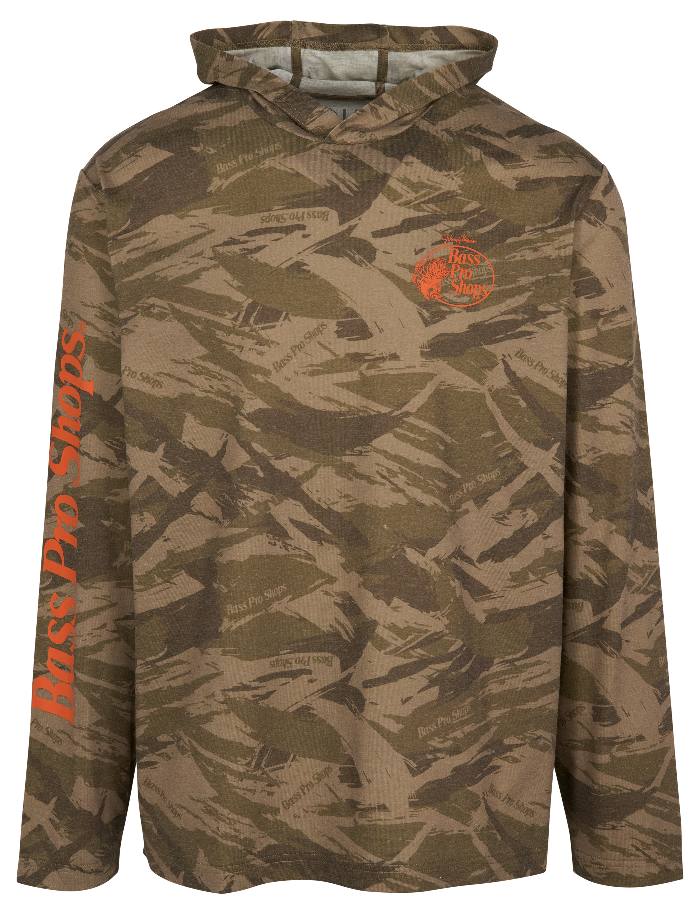 Image of Bass Pro Shops Lightweight Camo Hoodie - Brush Camo Olive