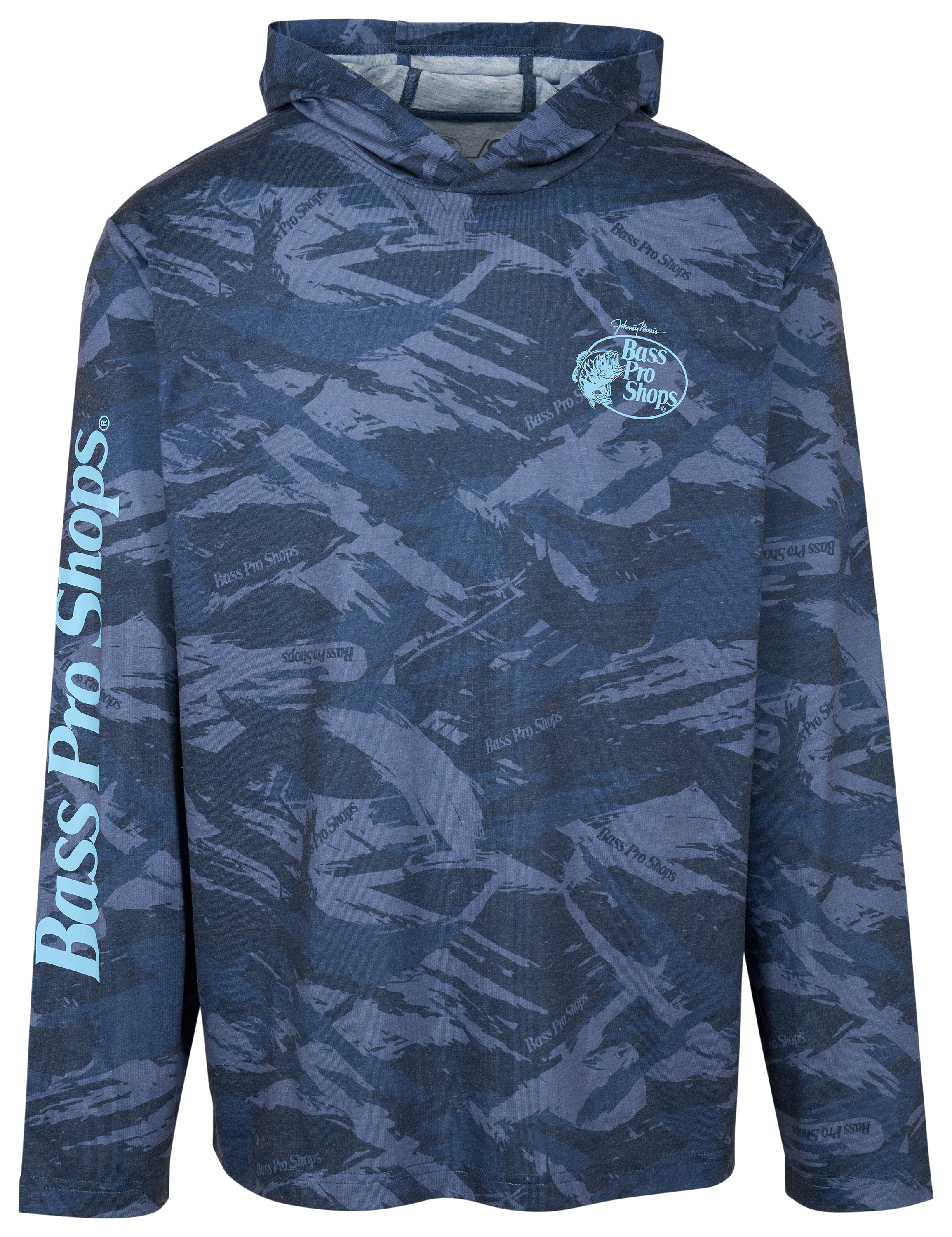 Image of Bass Pro Shops Lightweight Camo Hoodie - Brush Camo Navy