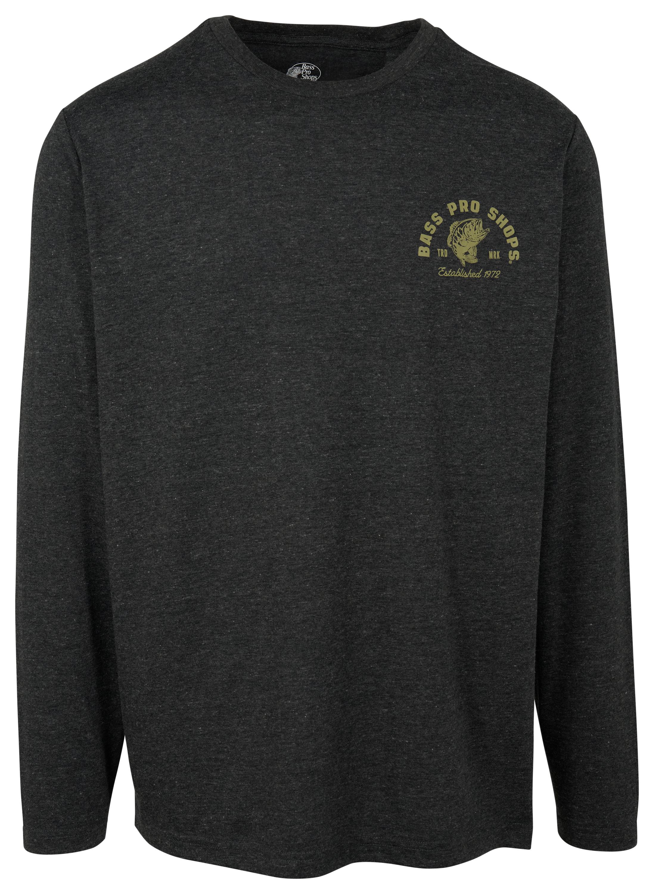 Image of Bass Pro Shops Lightweight Long-Sleeve Crew - Black - L