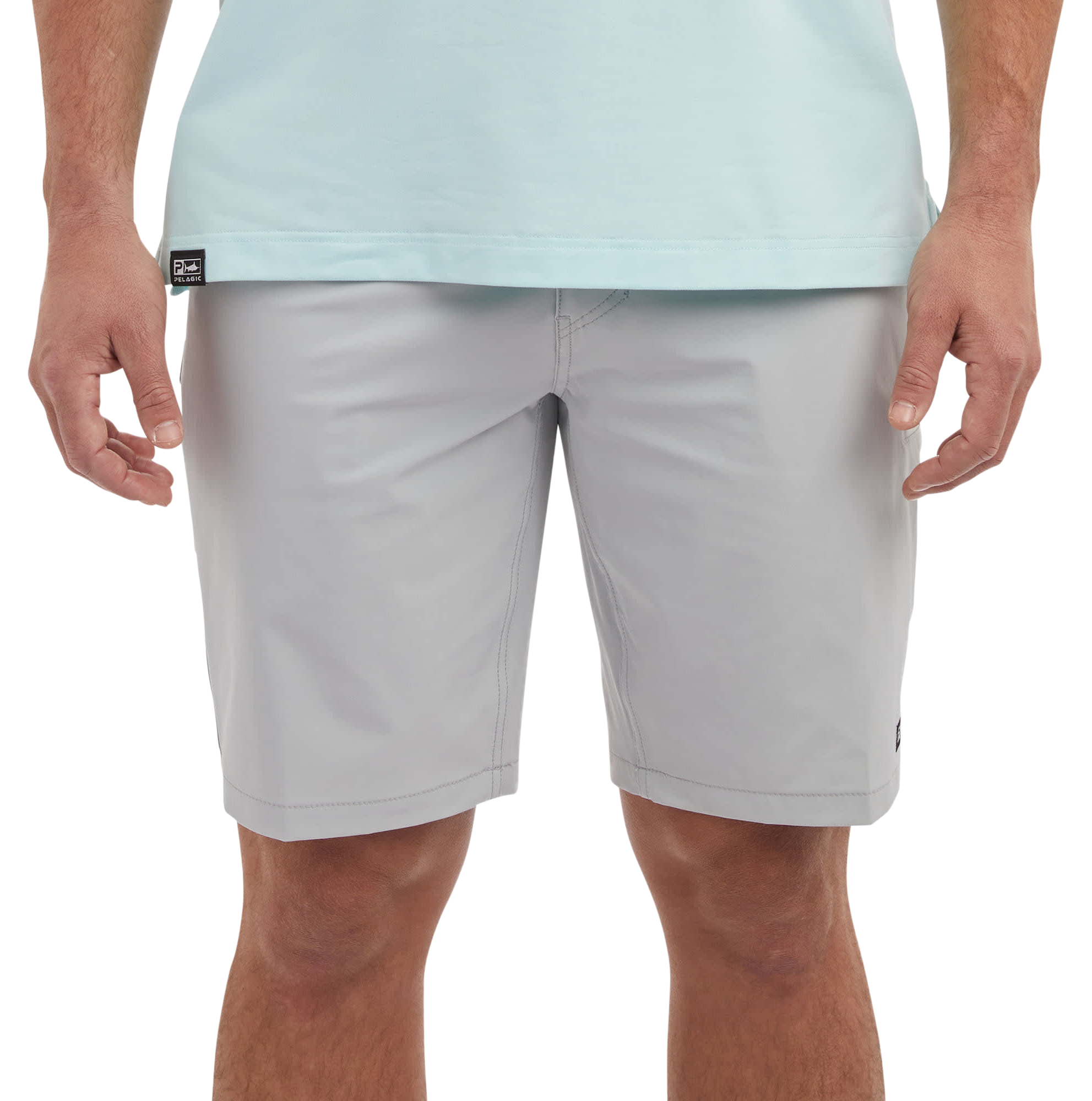 Image of "Pelagic Mako 20"" Hybrid Shorts - Light Grey - 32"
