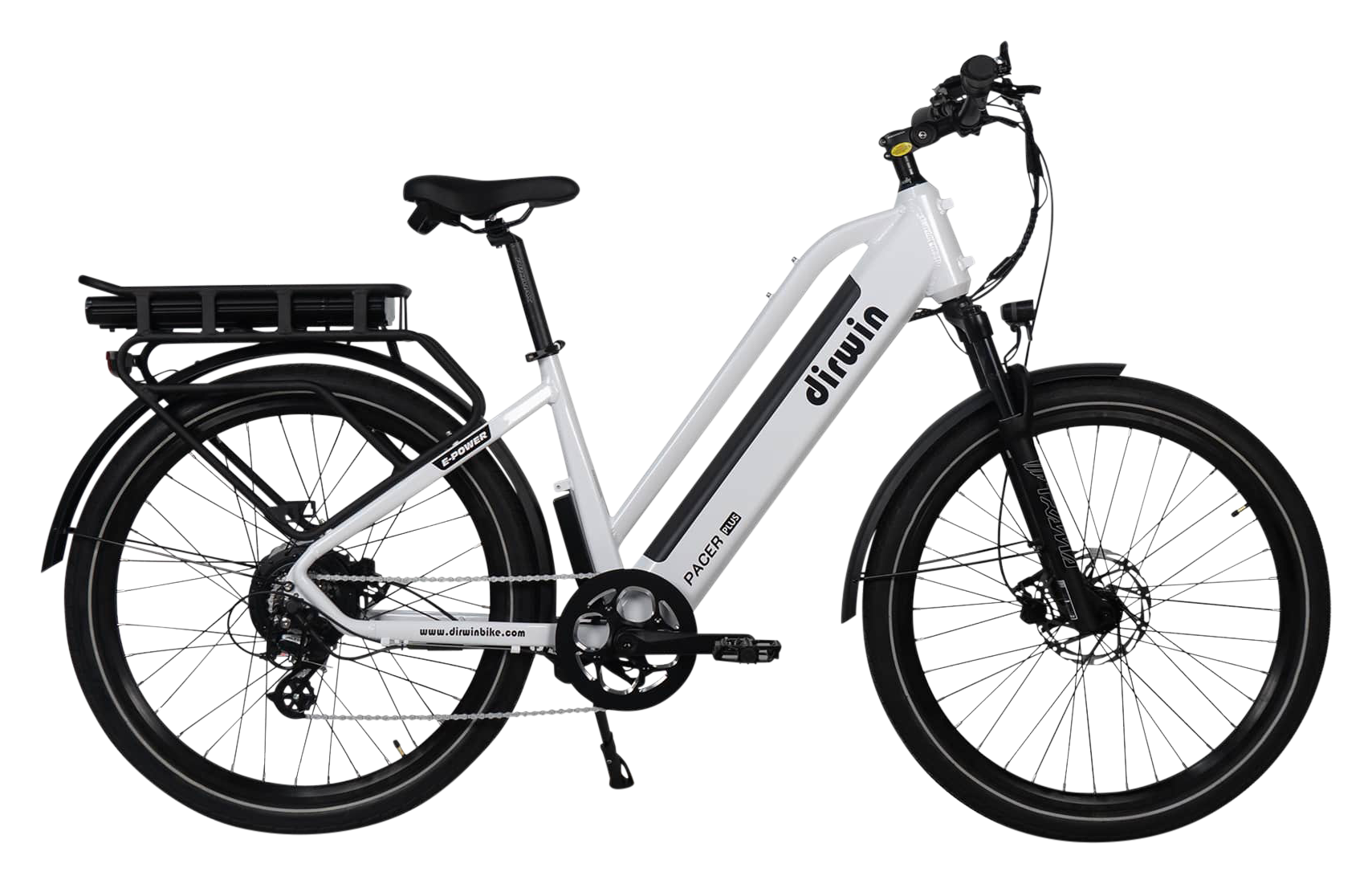 Image of Dirwin Pacer Plus Commuter Electric Bike - White
