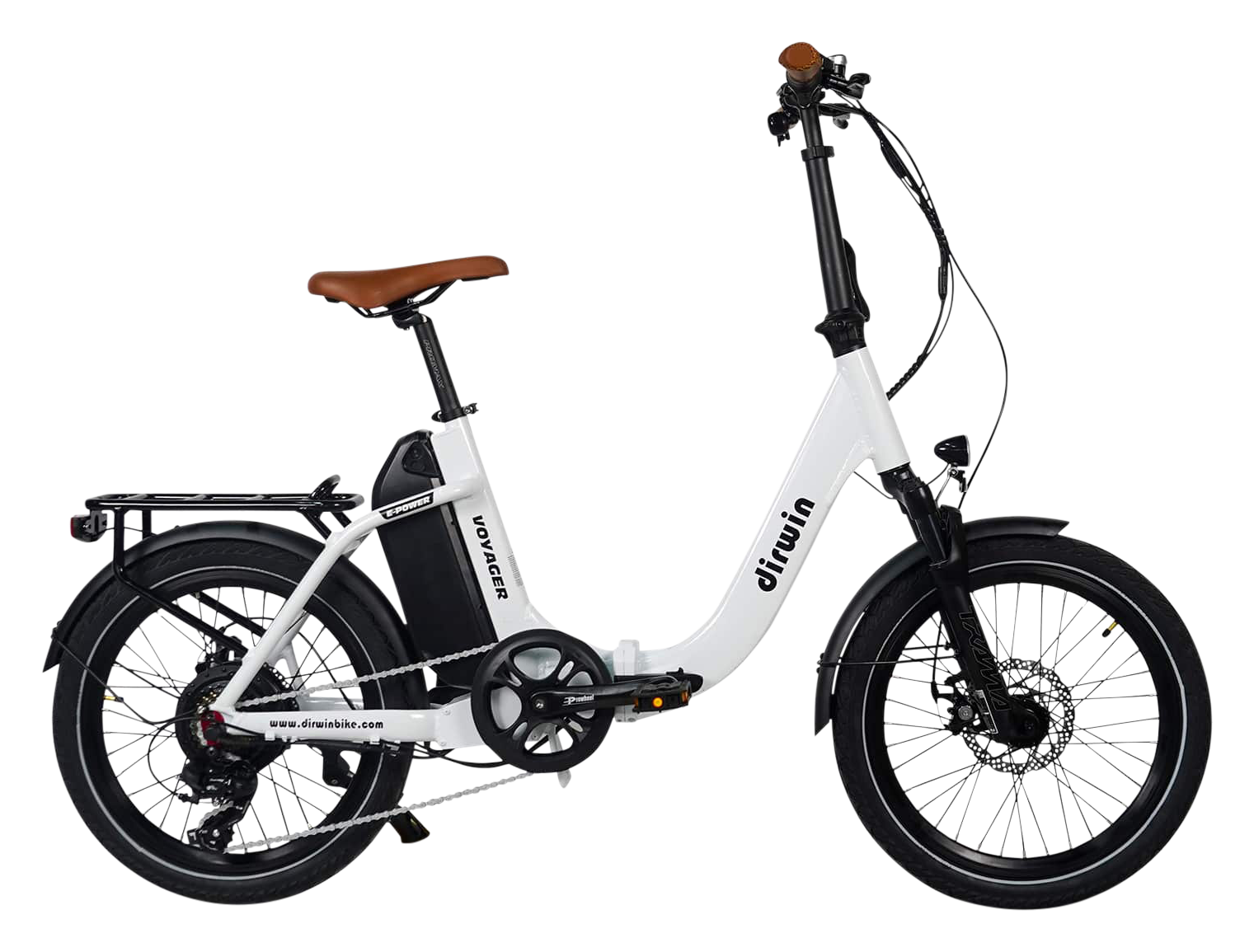 Image of Dirwin Voyager Folding Electric Bike - White