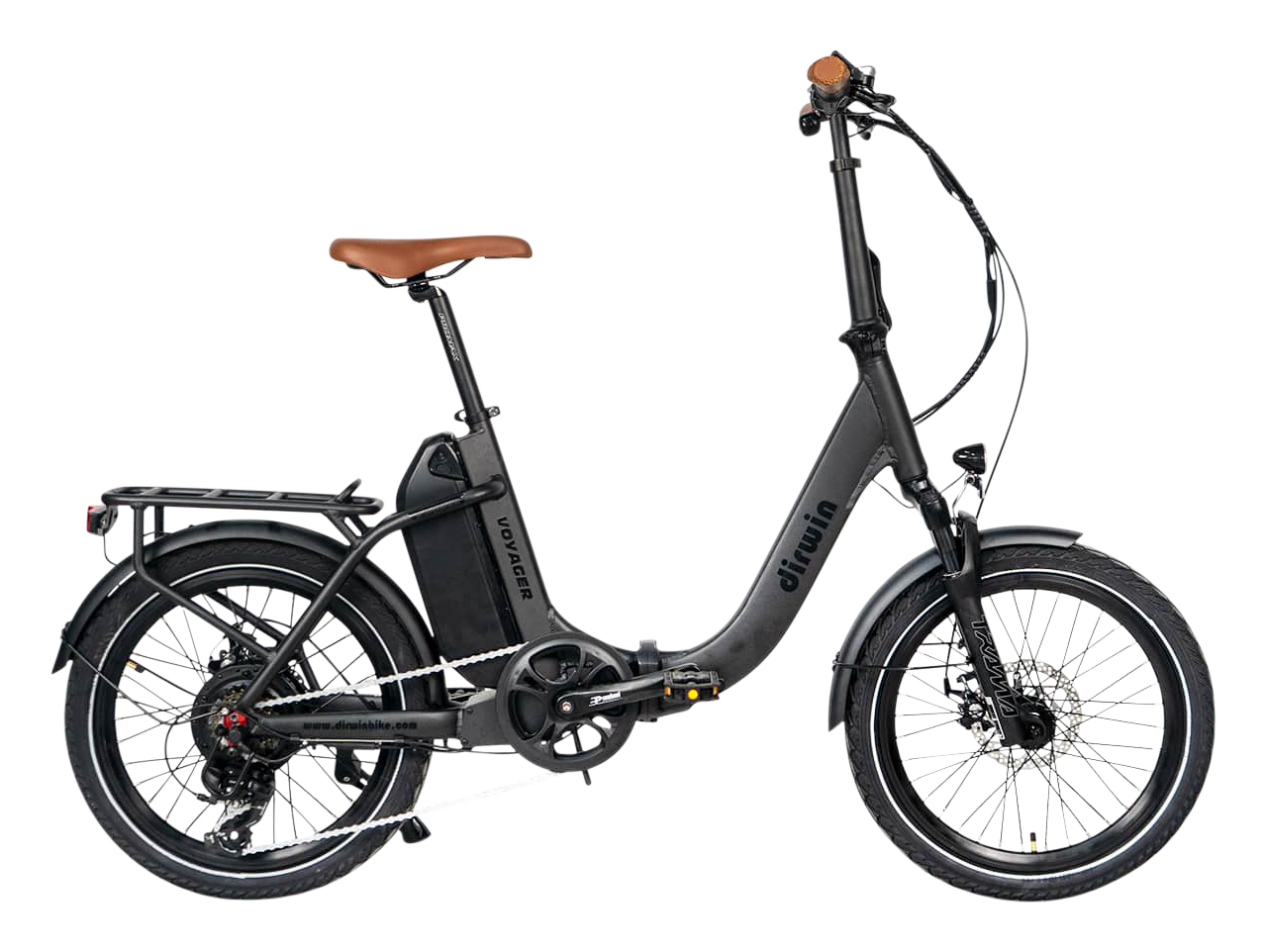 Image of Dirwin Voyager Folding Electric Bike - Matte Black