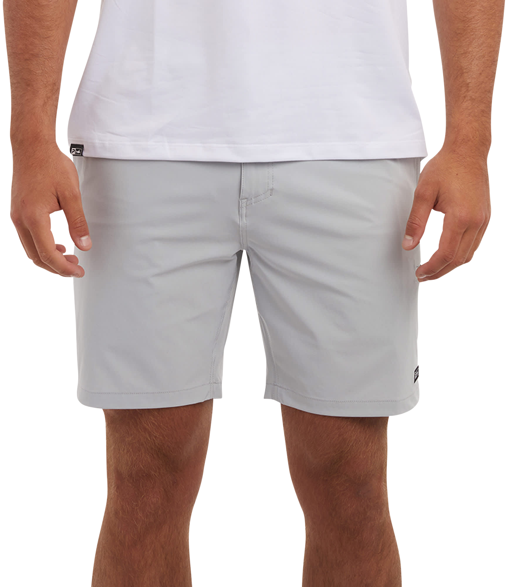 Image of "Pelagic Mako 18"" Hybrid Shorts for Men - Light Grey - 44"