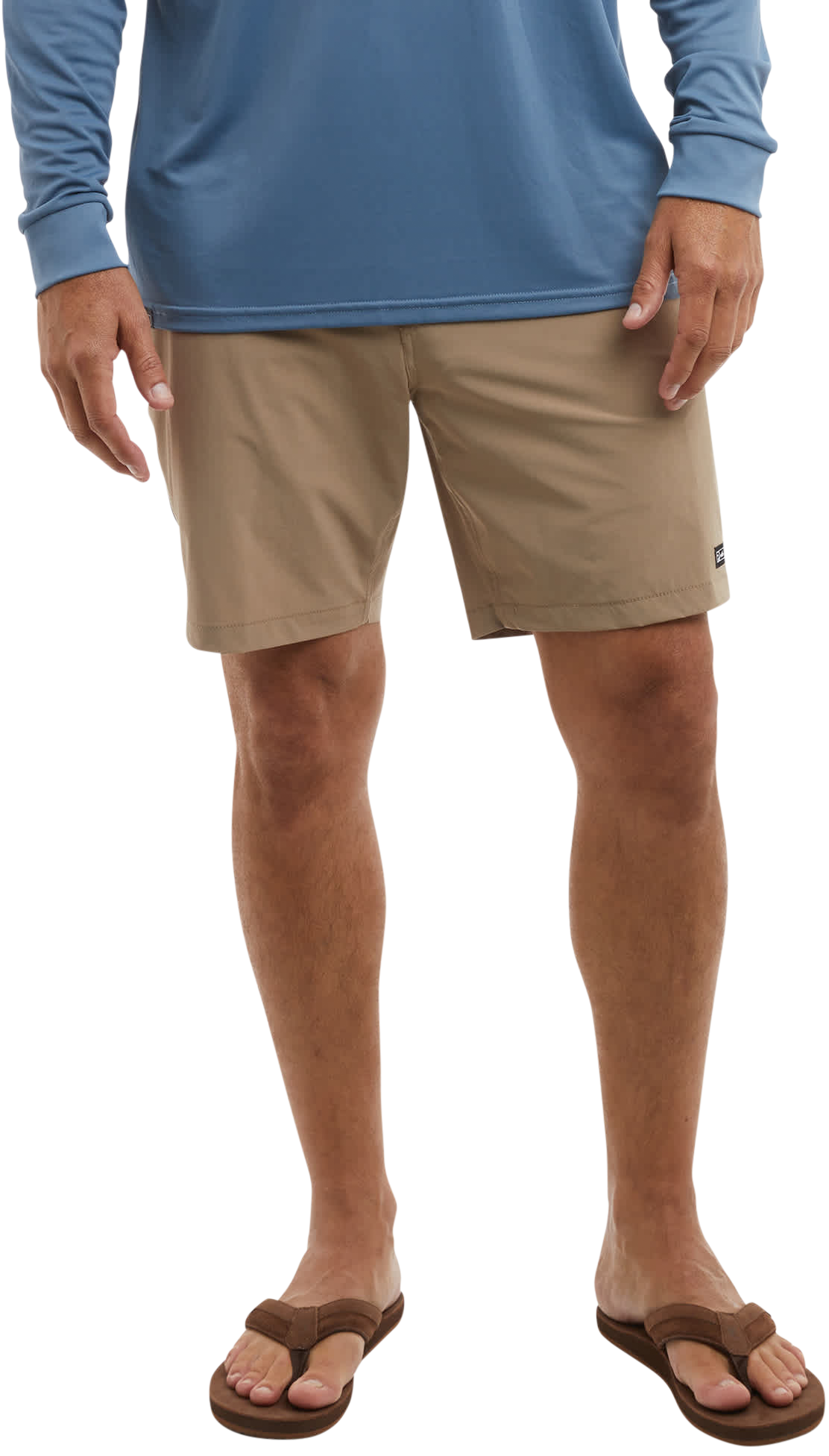 Image of "Pelagic Mako 18"" Hybrid Shorts for Men - Dark Khaki - 40"