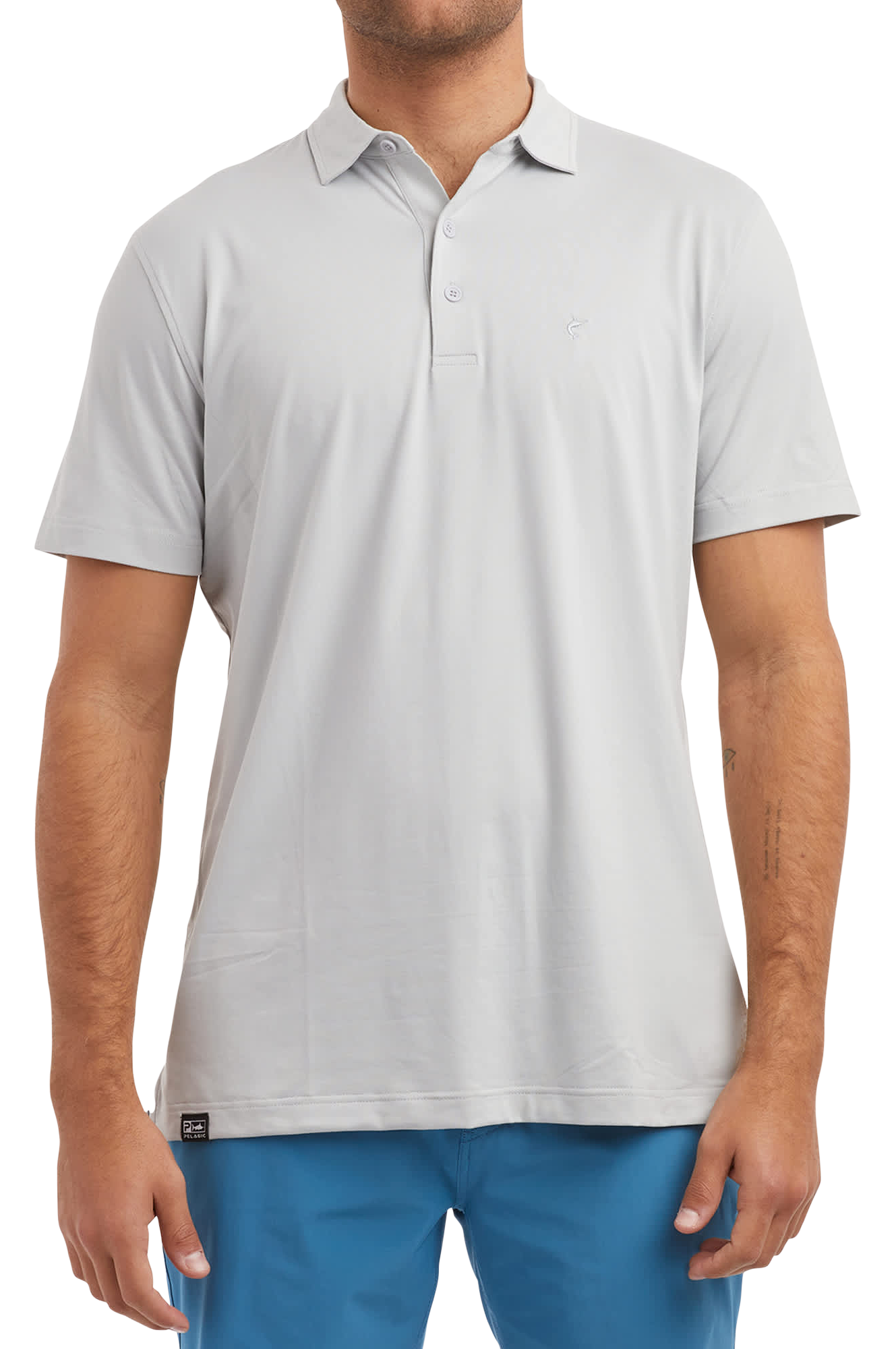 Image of Pelagic Marco Polo Short-Sleeve Shirt for Men - Light Grey - L