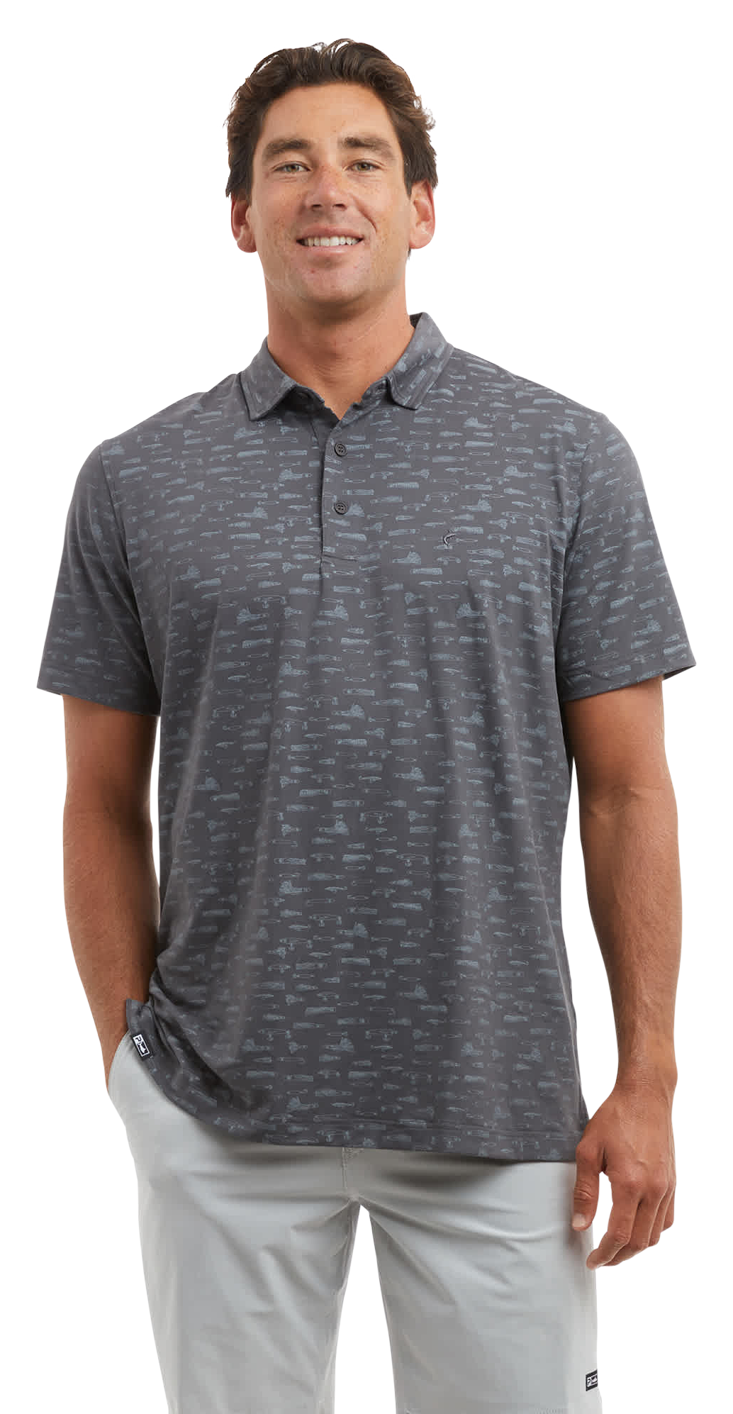 Image of Pelagic Marco Polo Short-Sleeve Shirt - Graphite Lured