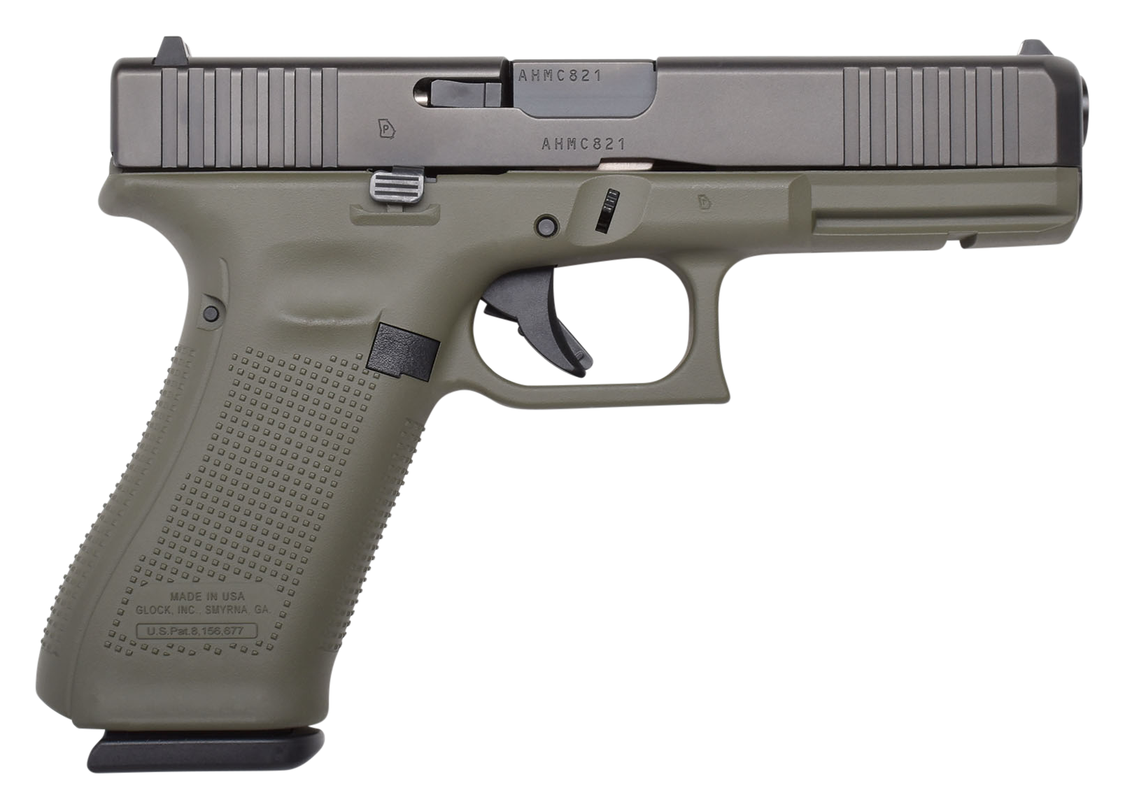 Image of GLOCK 17 Gen5 Semi-Auto Pistol with Cerakote Slide - OD Green - Black
