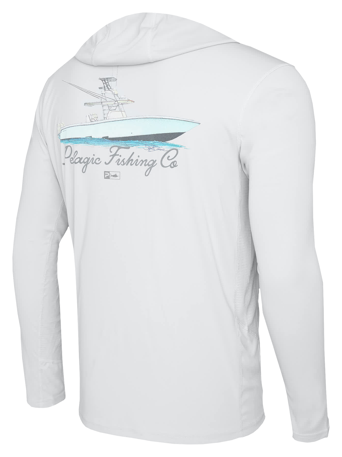 Image of Pelagic VaporTek Hood-Goione Centercon Long-Sleeve Shirt - Light Grey - 3XL