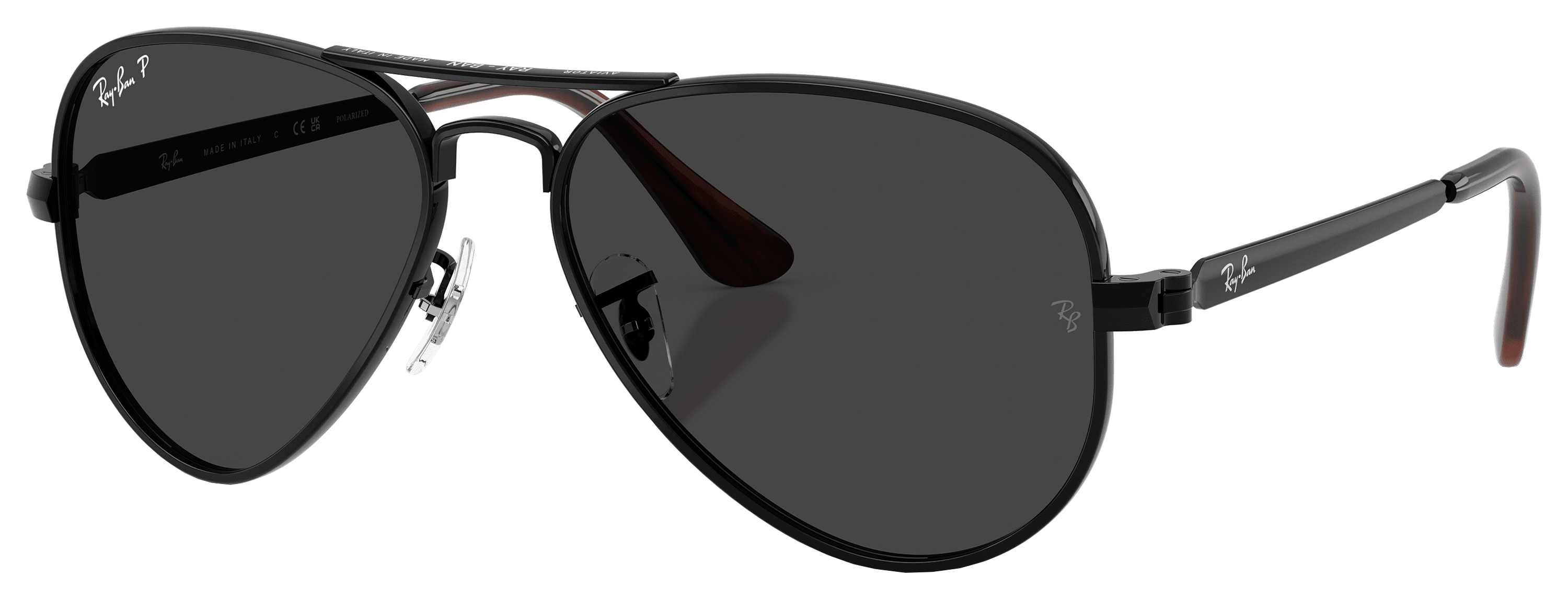 Image of Ray-Ban Aviator Max RB3925 Glass Polarized Sunglasses - Polished Black/Black Classic - XX-Large