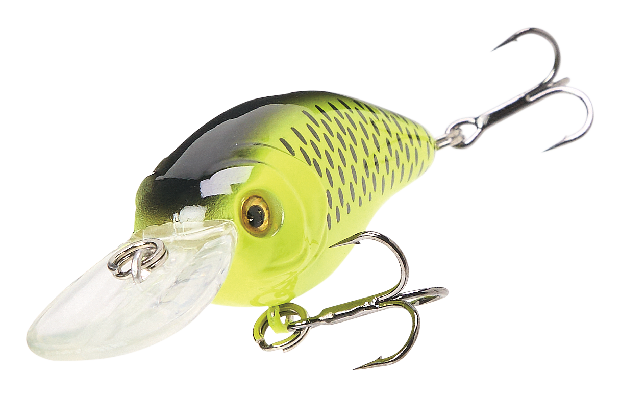 Image of Bass Pro Shops Micro Medium Crankbait - Chartreuse Black Back