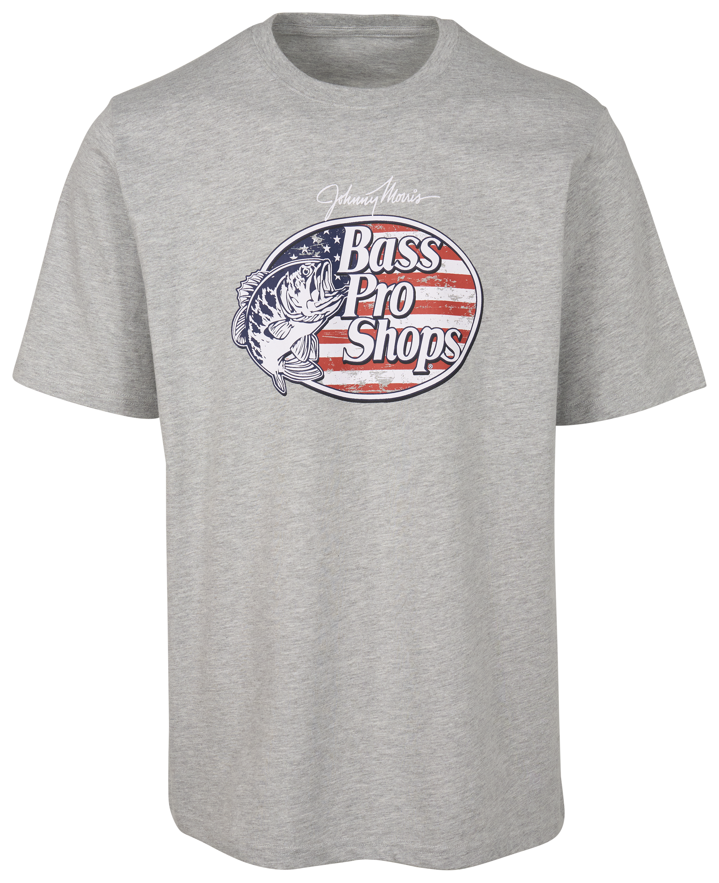 Image of Bass Pro Shops Flag-Filled Logo Short-Sleeve T-Shirt - Heather Gray