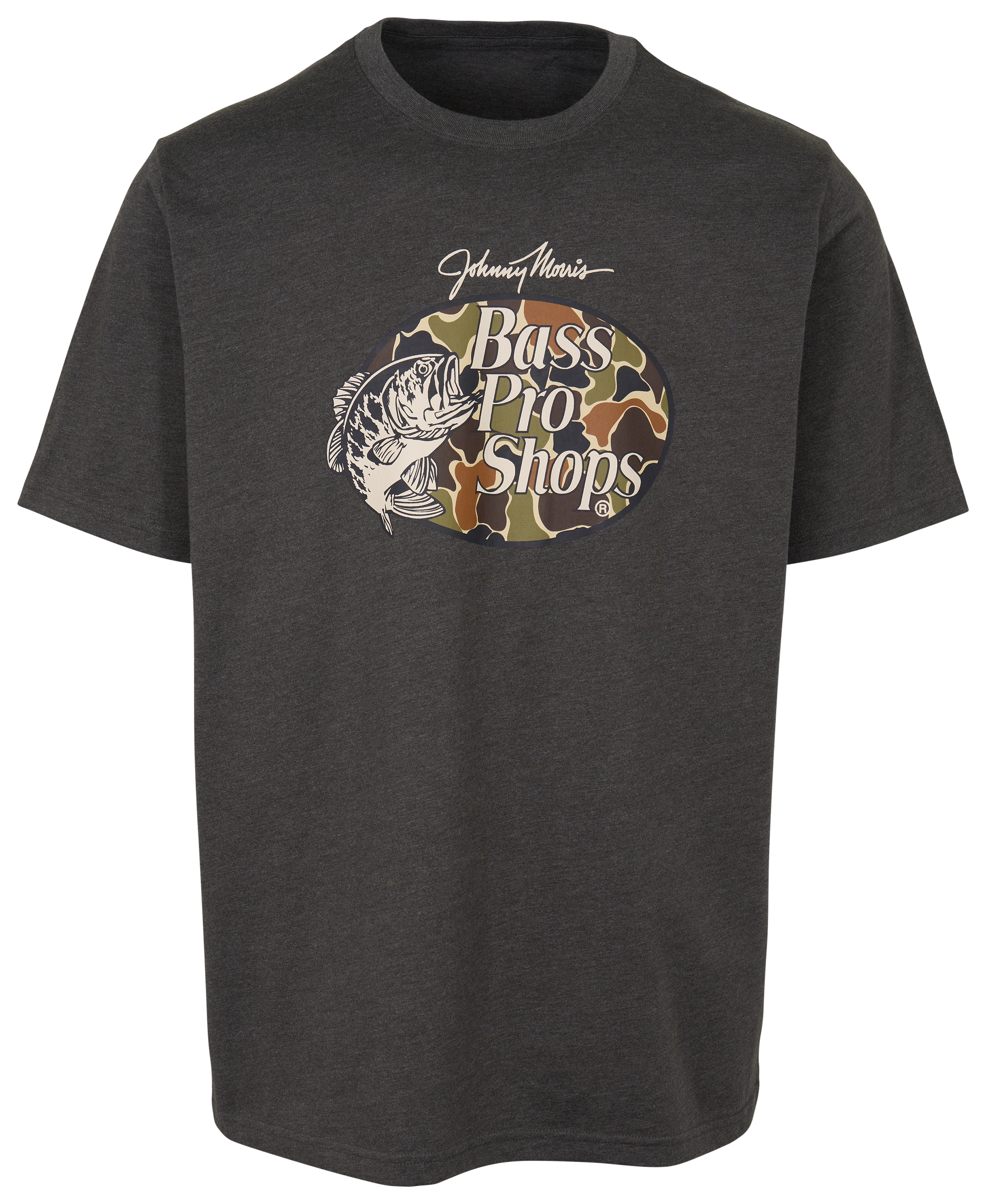 Image of Bass Pro Shops Camo-Filled Logo Short-Sleeve T-Shirt - Charcoal