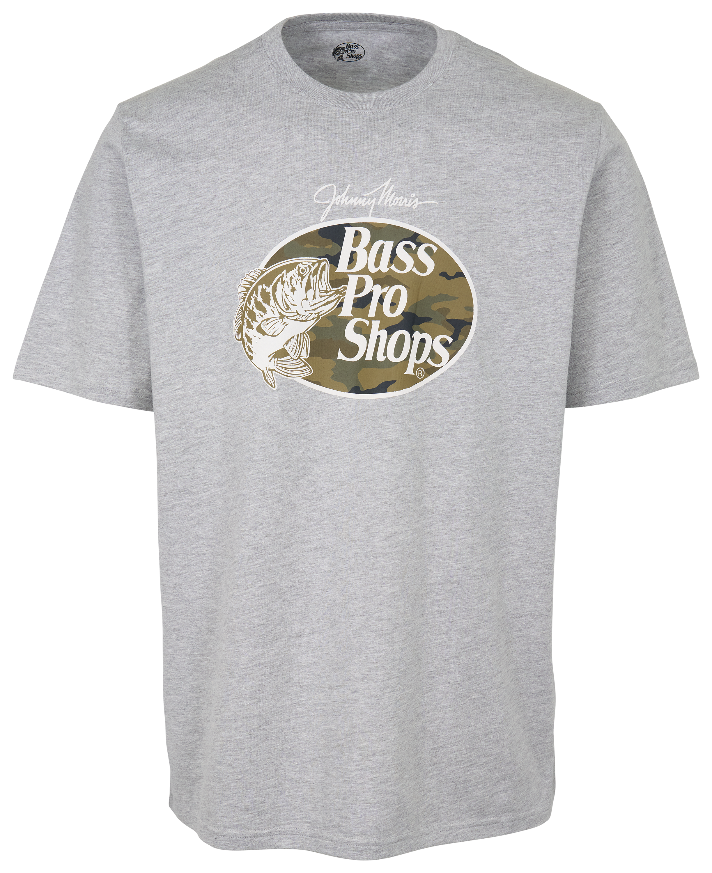 Image of Bass Pro Shops Camo-Filled Logo Short-Sleeve T-Shirt - Heather Gray